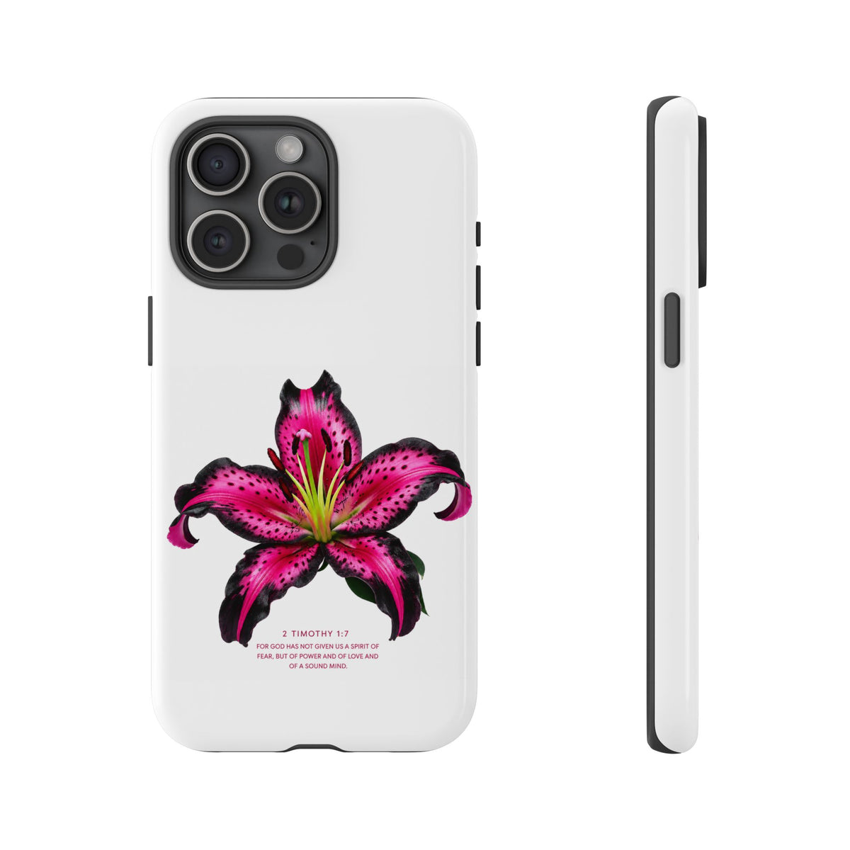 Pink Lily Christian iPhone Case ✝️ Coquette Faith Aesthetic Bible Verse Phone Case
