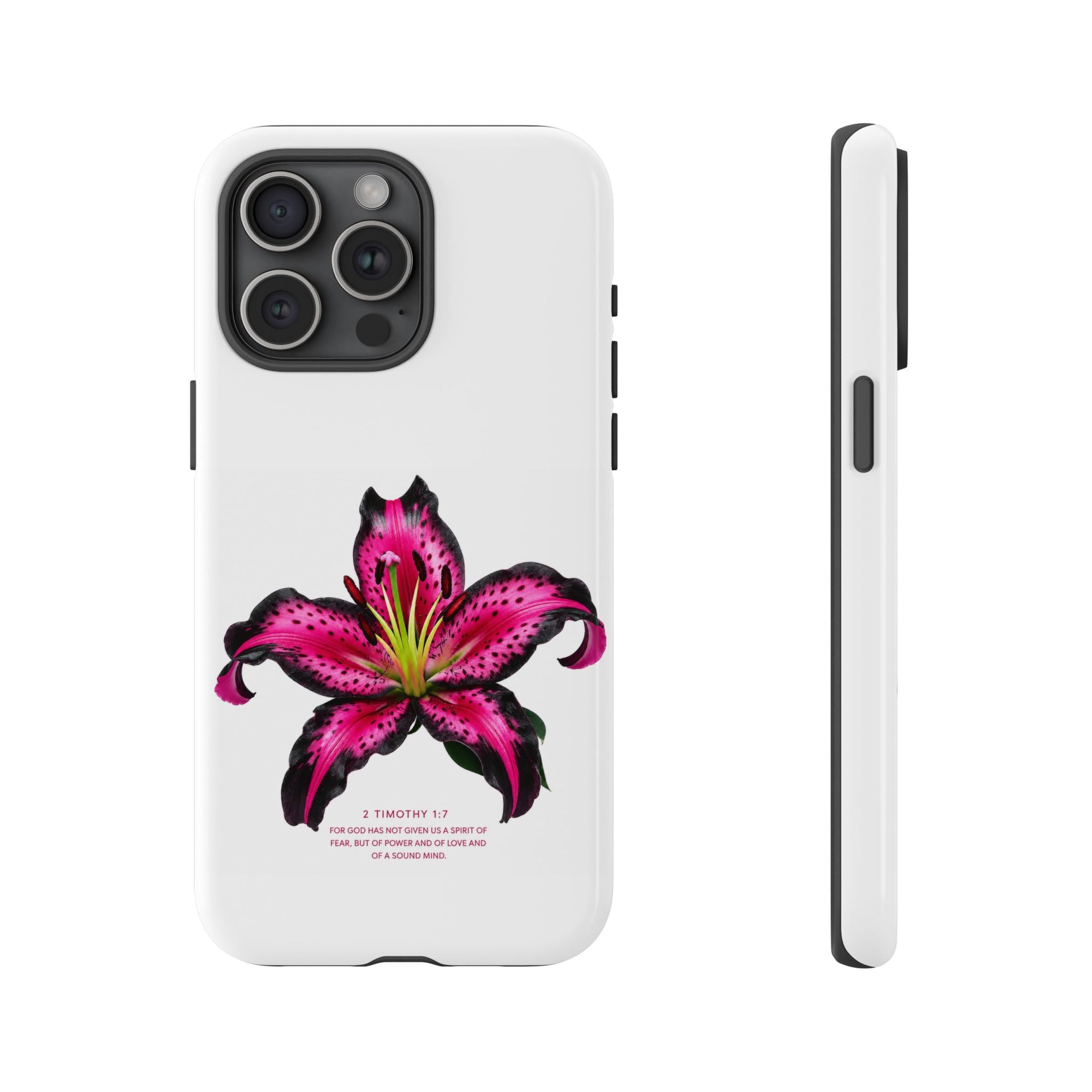 Pink Lily Christian iPhone Case ✝️ Coquette Faith Aesthetic Bible Verse Phone Case