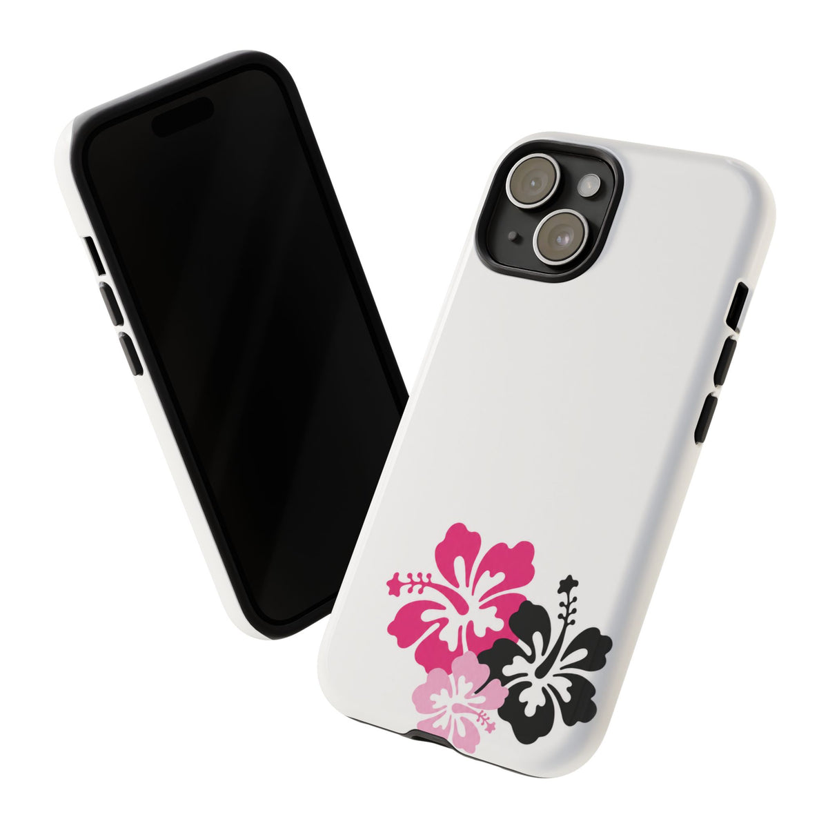 Y2K Hibiscus Floral White Phone Case | Cute Coquette Tropical iPhone Case | Glossy Protective Girly Cover| dejavuu