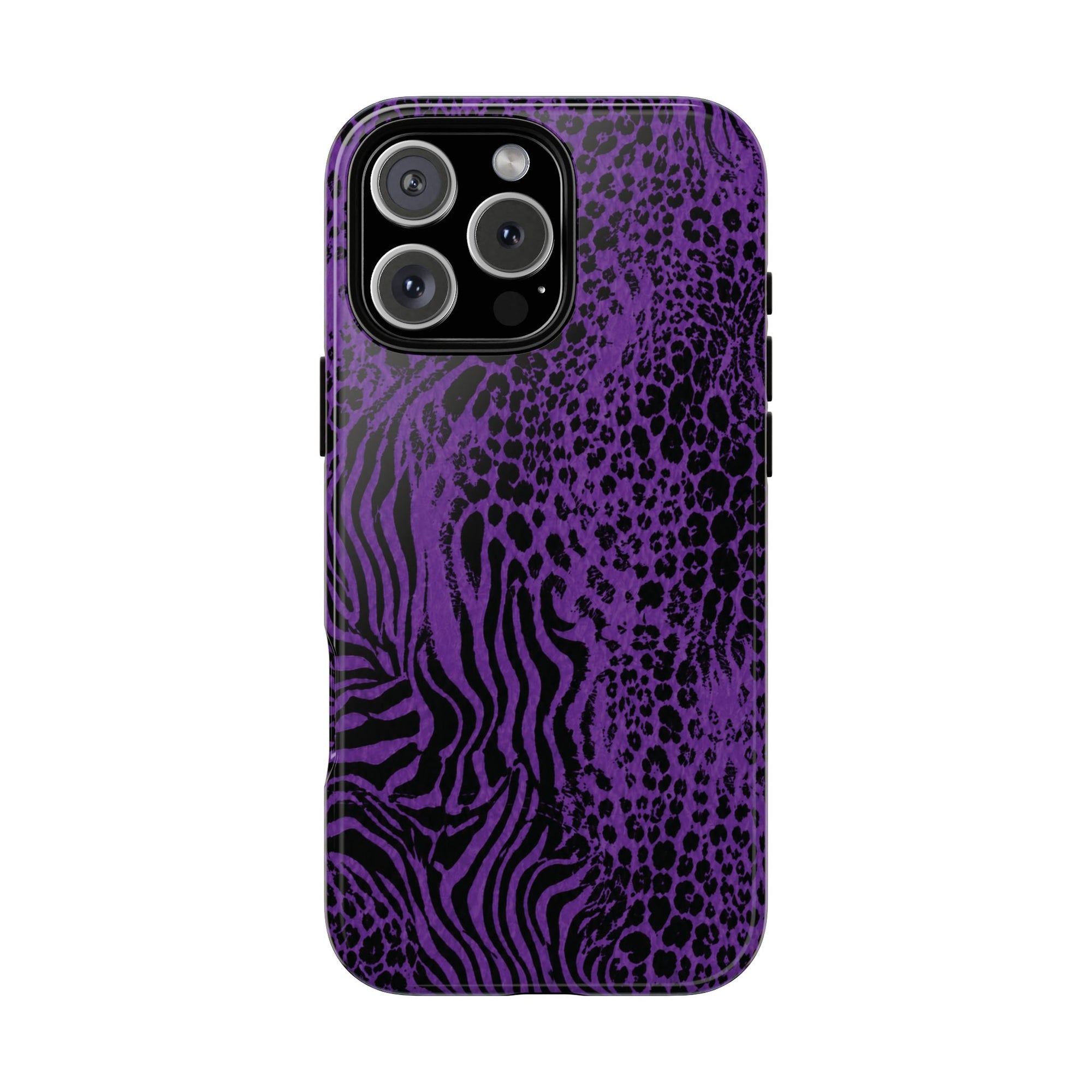 Dark Purple Mob Wife Phone Case | Y2K Animal Print iPhone Cover