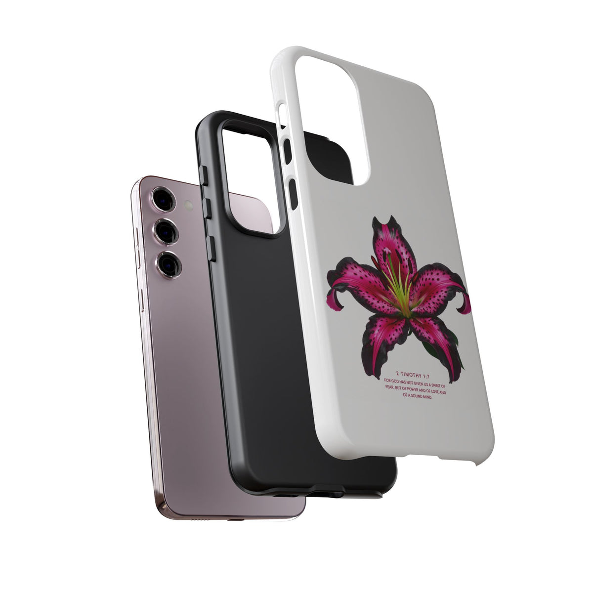 Pink Lily Christian iPhone Case ✝️ Coquette Faith Aesthetic Bible Verse Phone Case