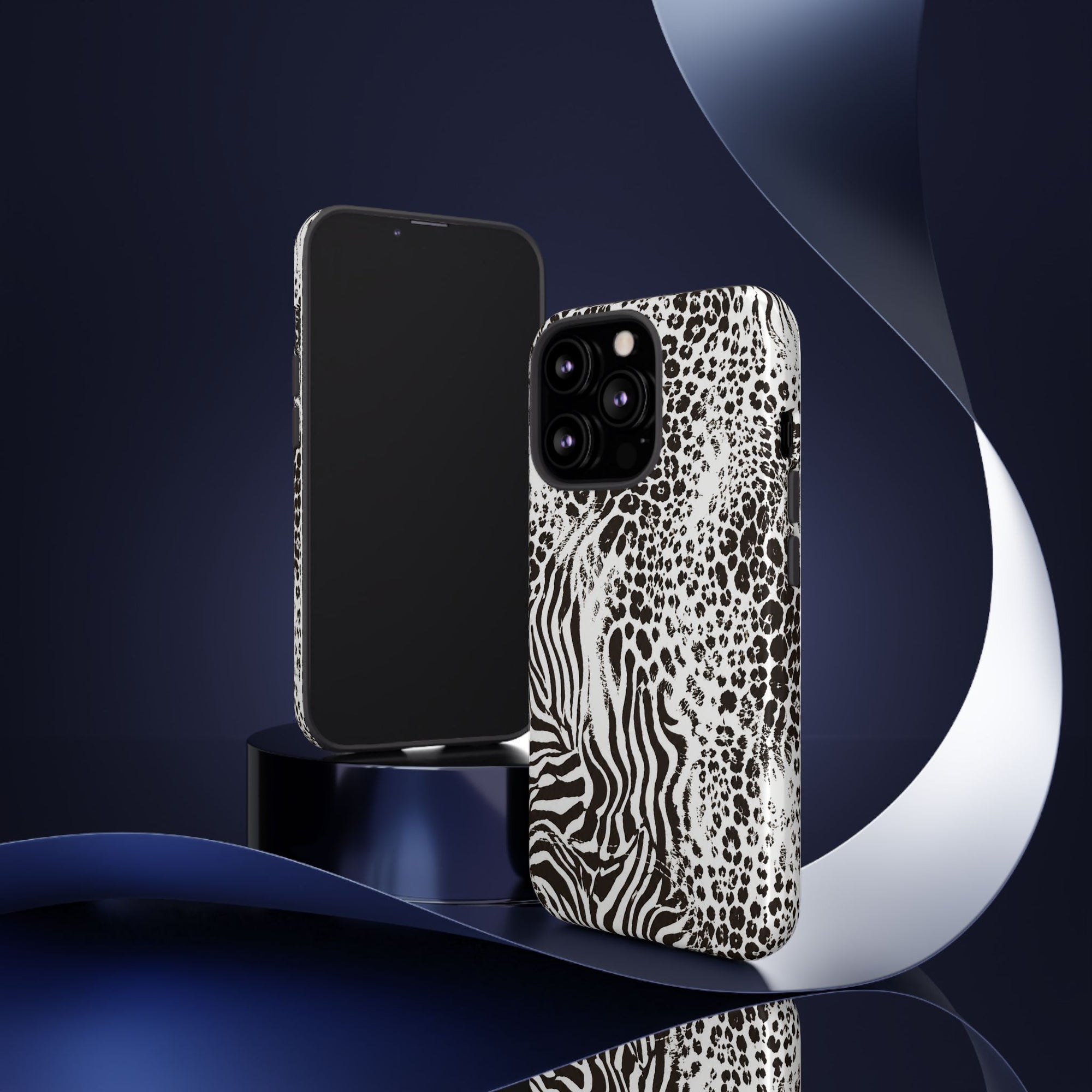 Y2K Mob Wife Zebra Leopard iPhone Case | Glossy IT Girl Aesthetic Phone Cover
