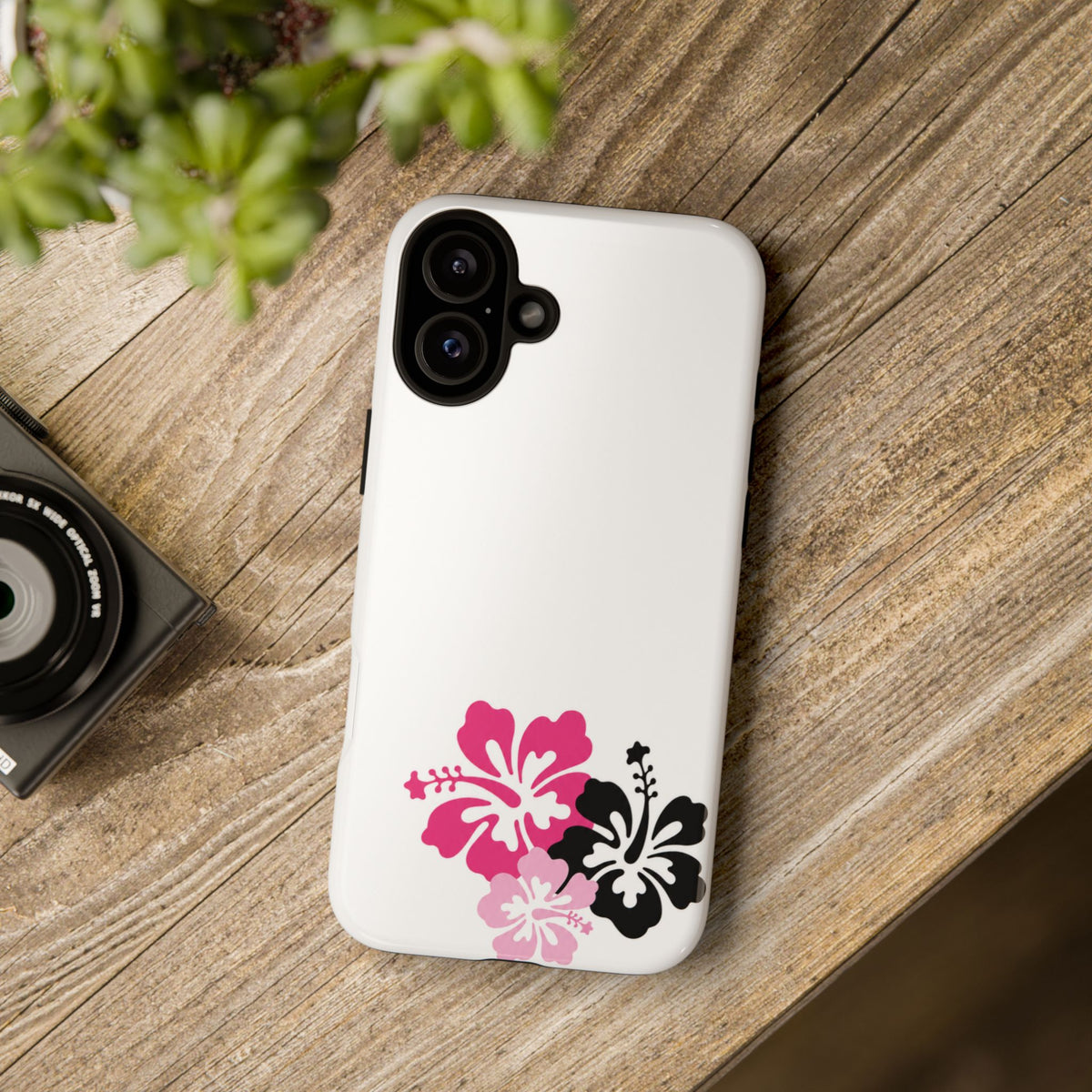 Y2K Hibiscus Floral White Phone Case | Cute Coquette Tropical iPhone Case | Glossy Protective Girly Cover| dejavuu