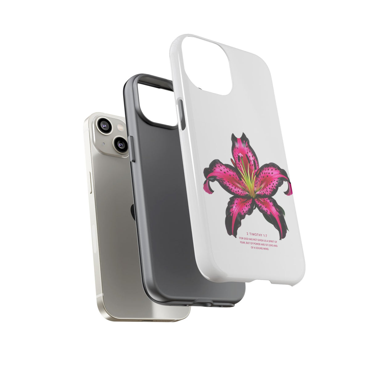 Pink Lily Christian iPhone Case ✝️ Coquette Faith Aesthetic Bible Verse Phone Case