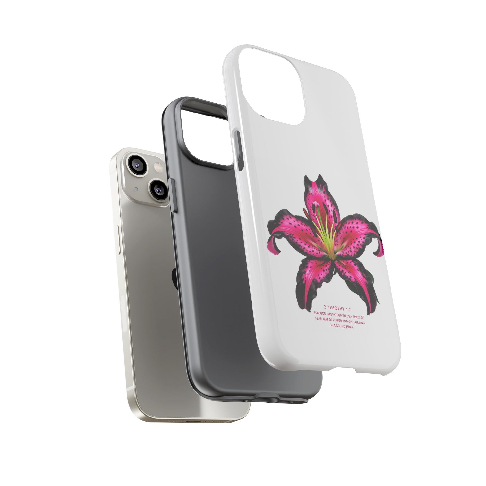 Pink Lily Christian iPhone Case ✝️ Coquette Faith Aesthetic Bible Verse Phone Case