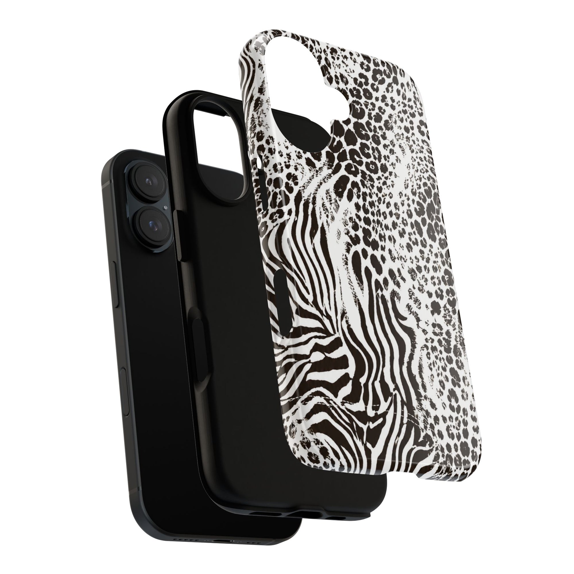Y2K Mob Wife Zebra Leopard iPhone Case | Glossy IT Girl Aesthetic Phone Cover
