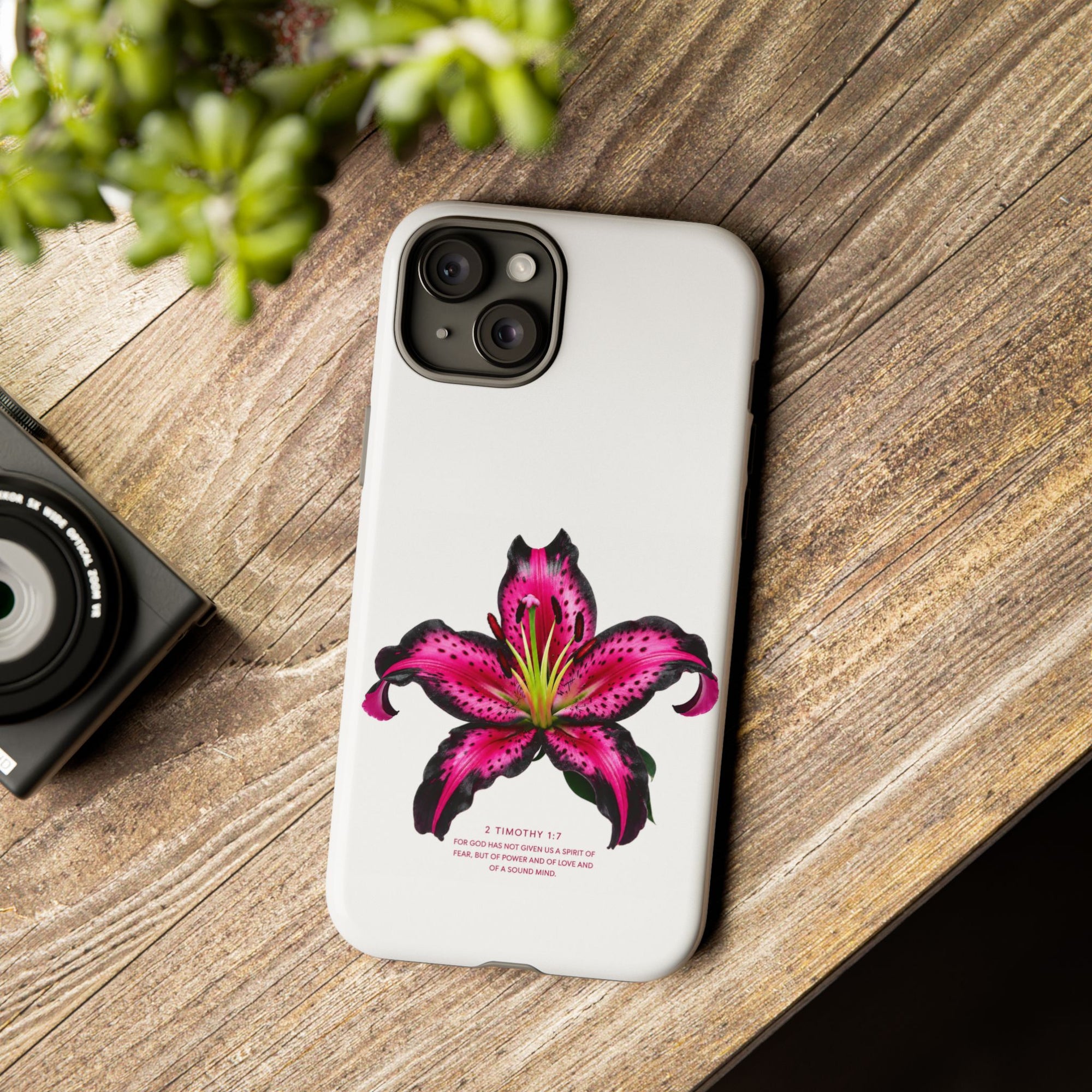 Pink Lily Christian iPhone Case ✝️ Coquette Faith Aesthetic Bible Verse Phone Case