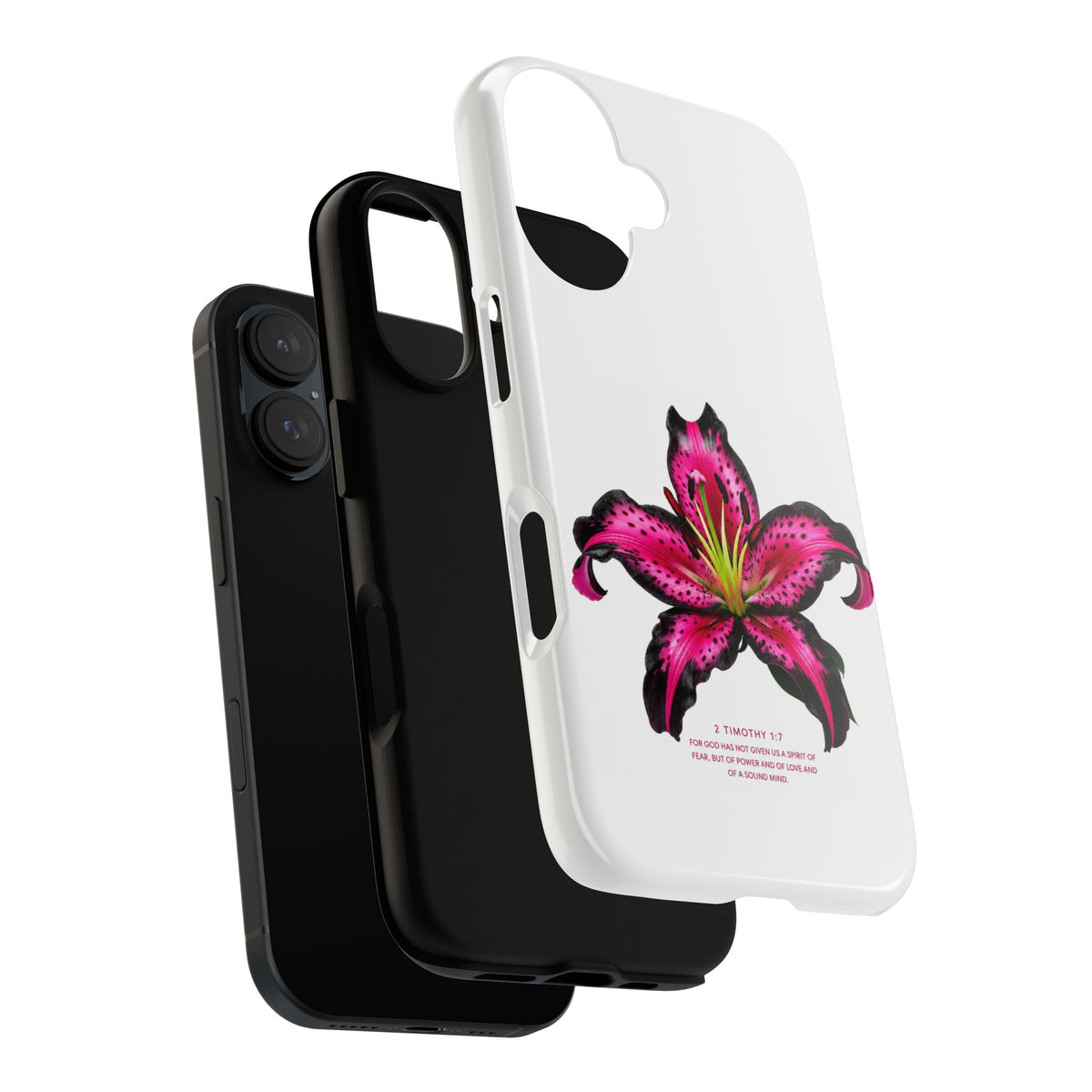 Pink Lily Christian iPhone Case ✝️ Coquette Faith Aesthetic Bible Verse Phone Case
