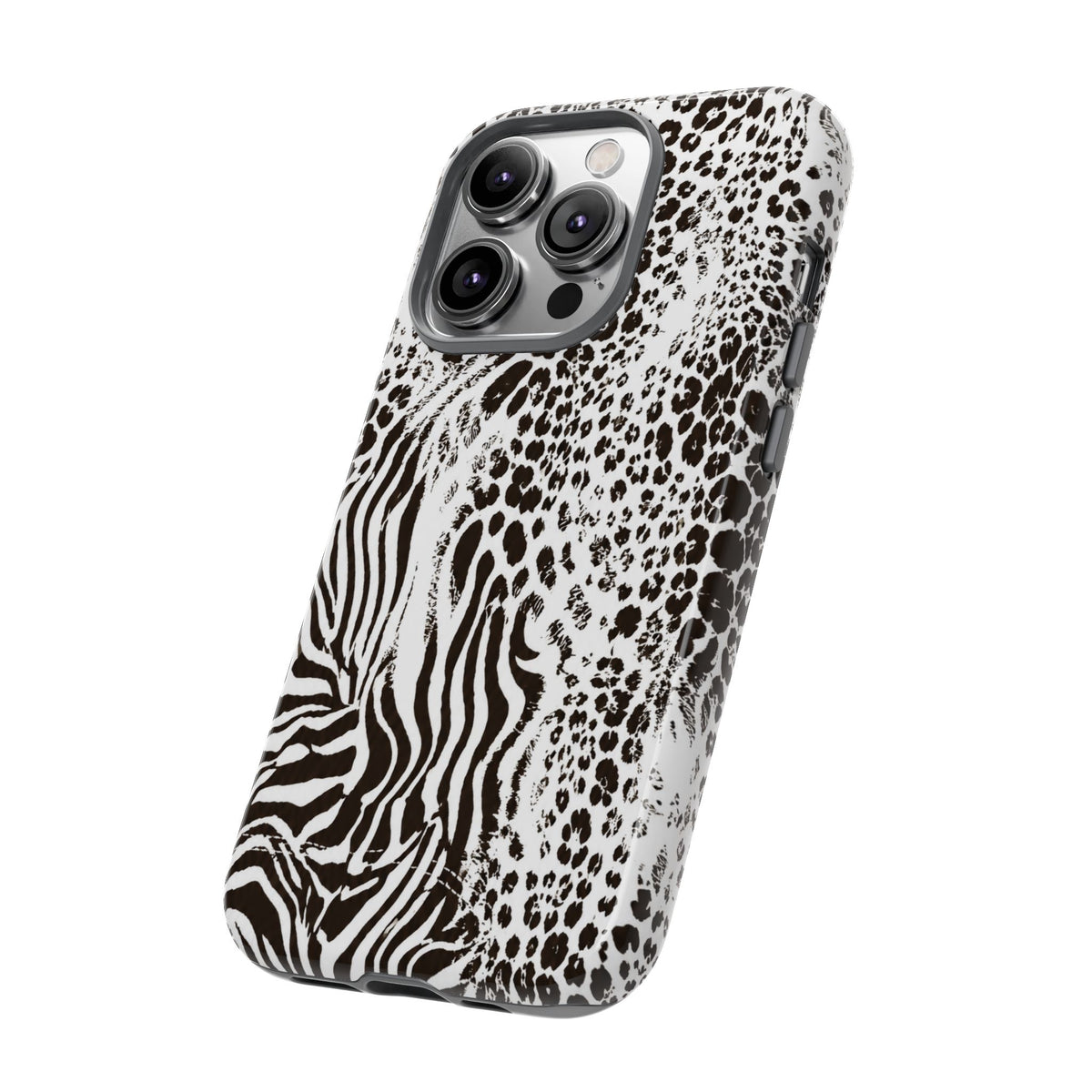 Y2K Mob Wife Zebra Leopard iPhone Case | Glossy IT Girl Aesthetic Phone Cover
