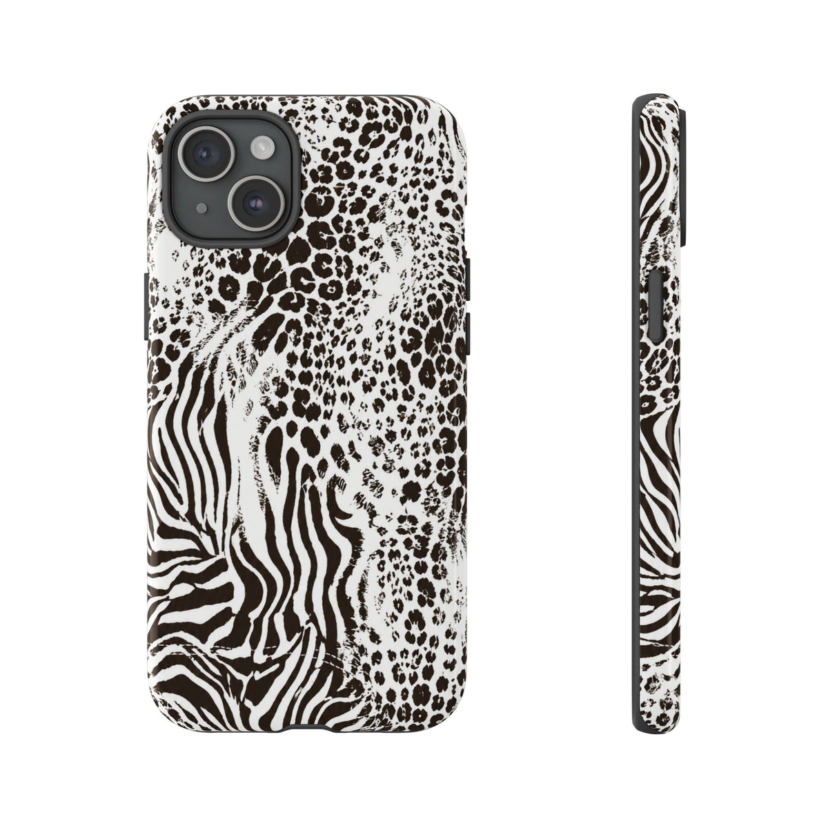 Y2K Mob Wife Zebra Leopard iPhone Case | Glossy IT Girl Aesthetic Phone Cover