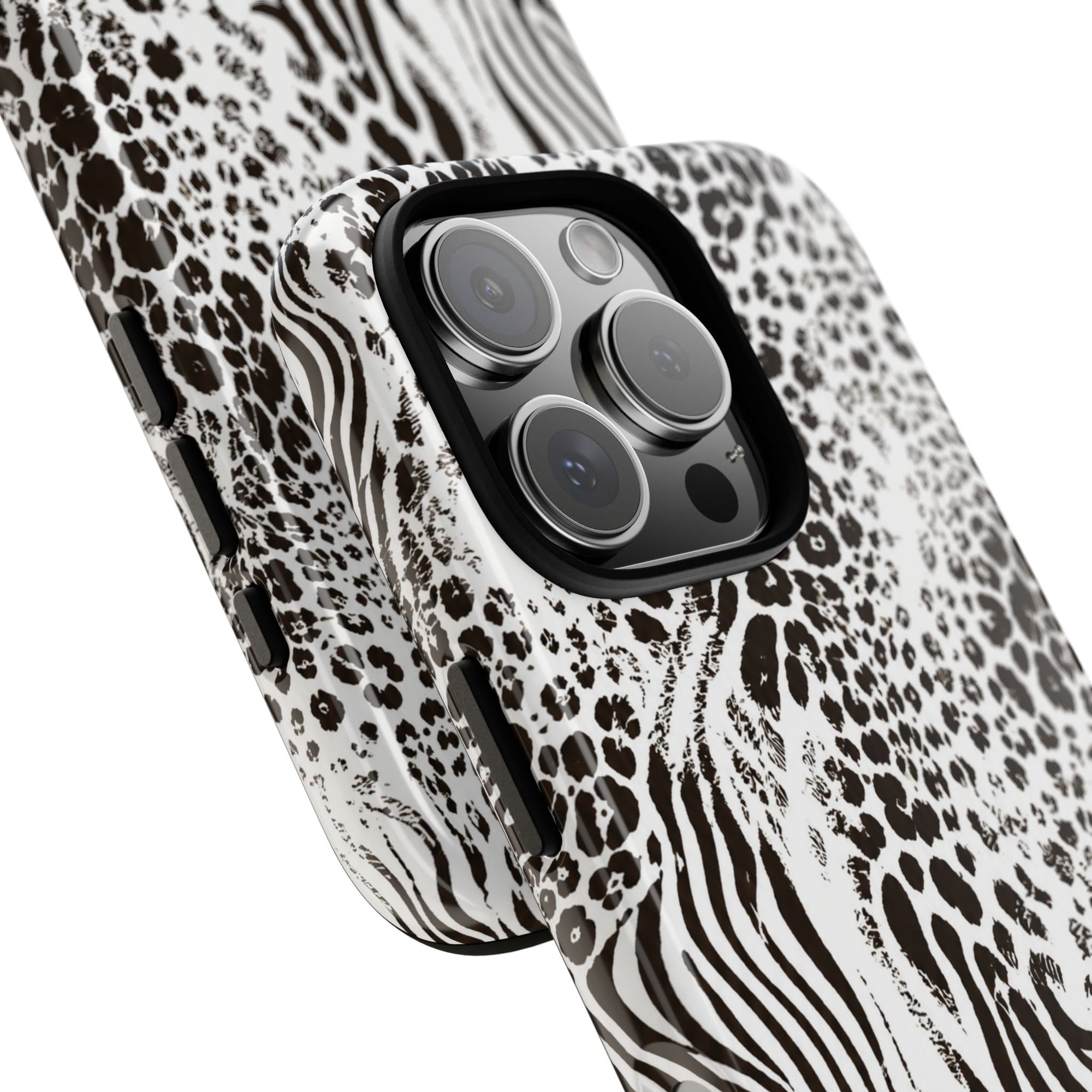 Y2K Mob Wife Zebra Leopard iPhone Case | Glossy IT Girl Aesthetic Phone Cover