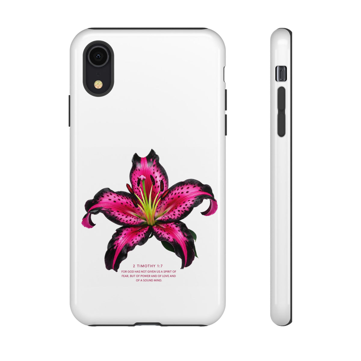 Pink Lily Christian iPhone Case ✝️ Coquette Faith Aesthetic Bible Verse Phone Case