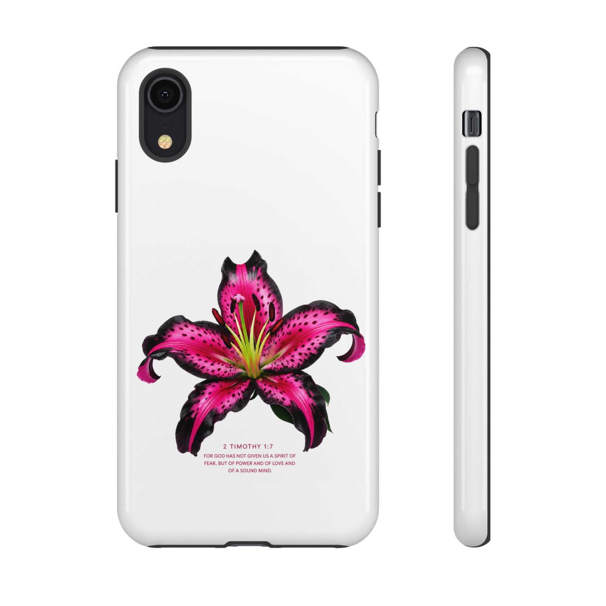 Pink Lily Christian iPhone Case ✝️ Coquette Faith Aesthetic Bible Verse Phone Case