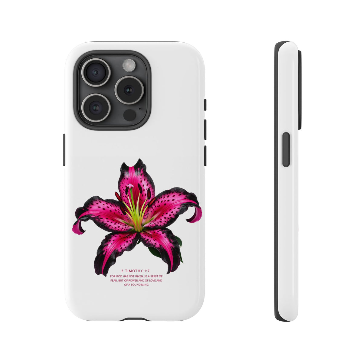 Pink Lily Christian iPhone Case ✝️ Coquette Faith Aesthetic Bible Verse Phone Case
