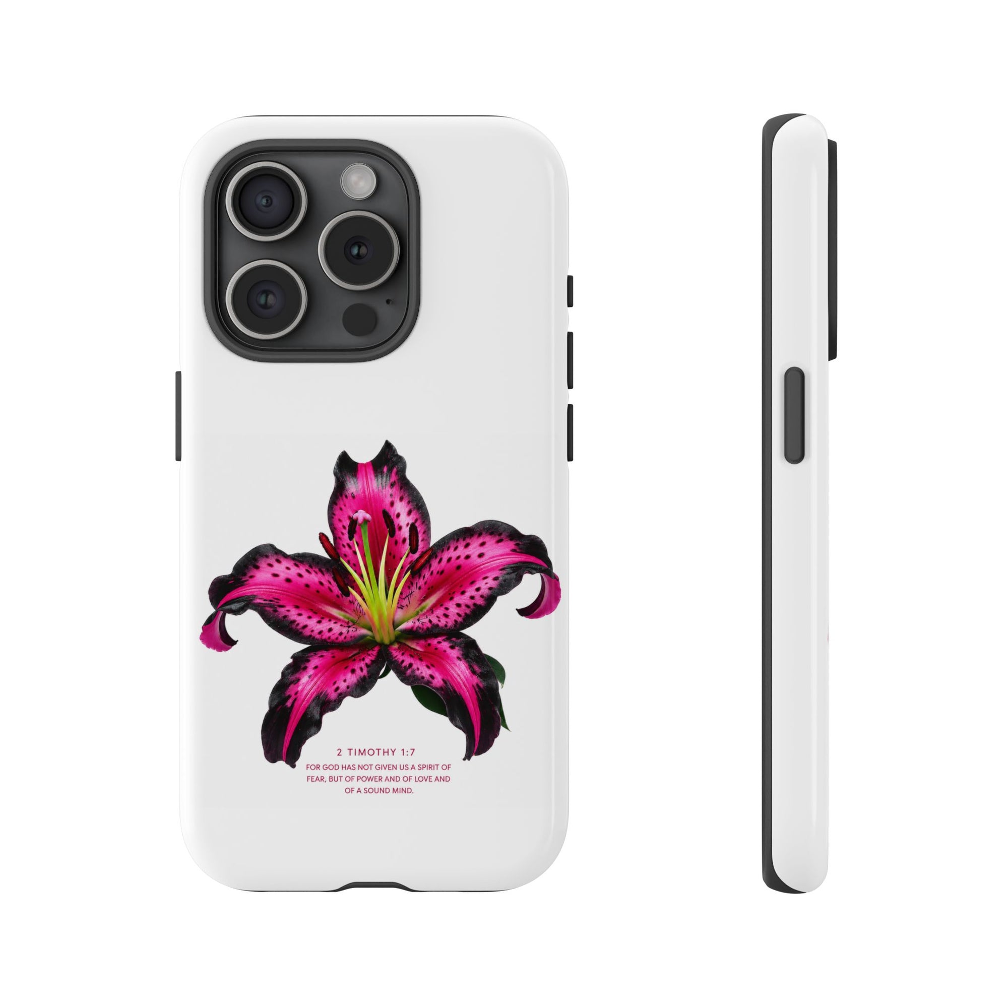 Pink Lily Christian iPhone Case ✝️ Coquette Faith Aesthetic Bible Verse Phone Case