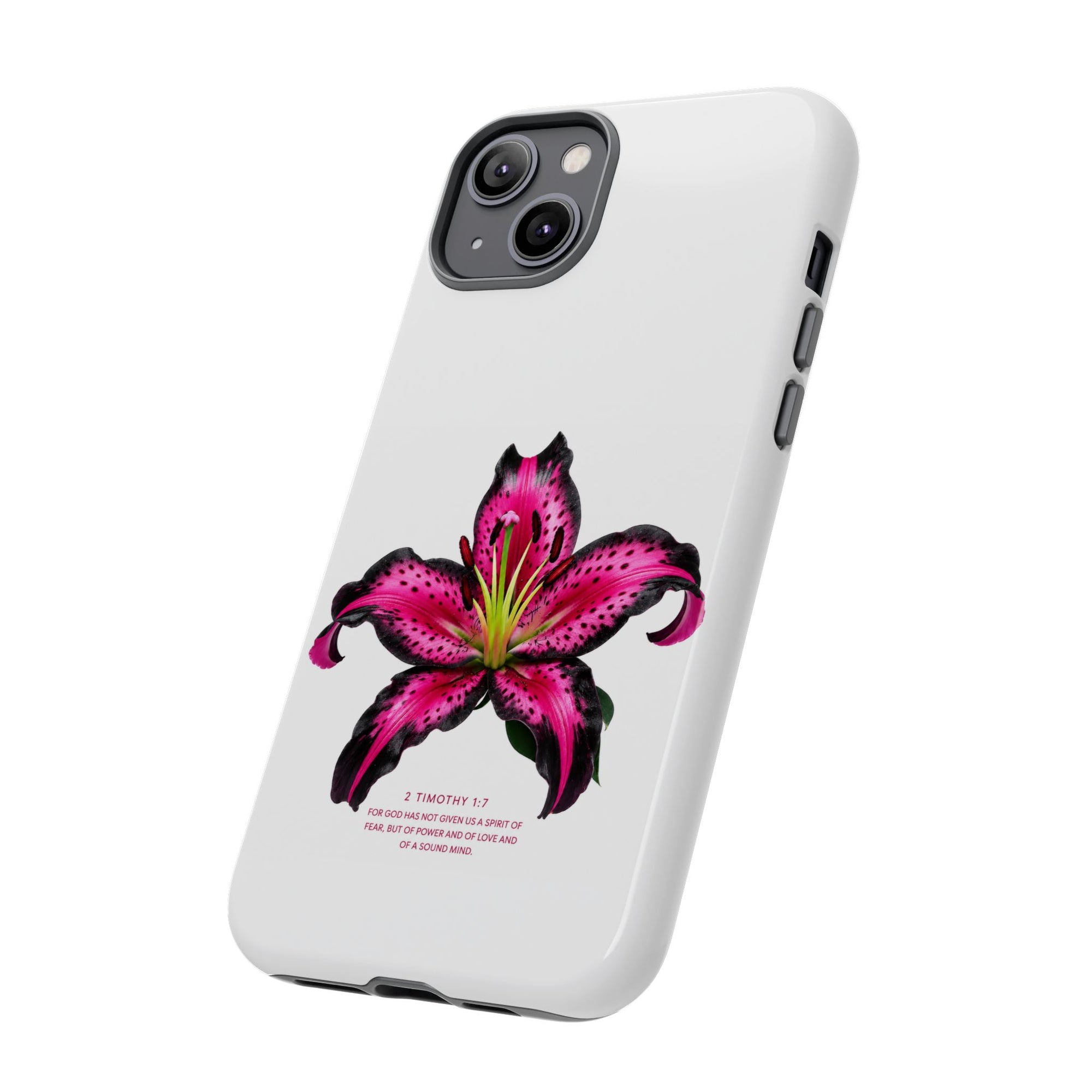 Pink Lily Christian iPhone Case ✝️ Coquette Faith Aesthetic Bible Verse Phone Case