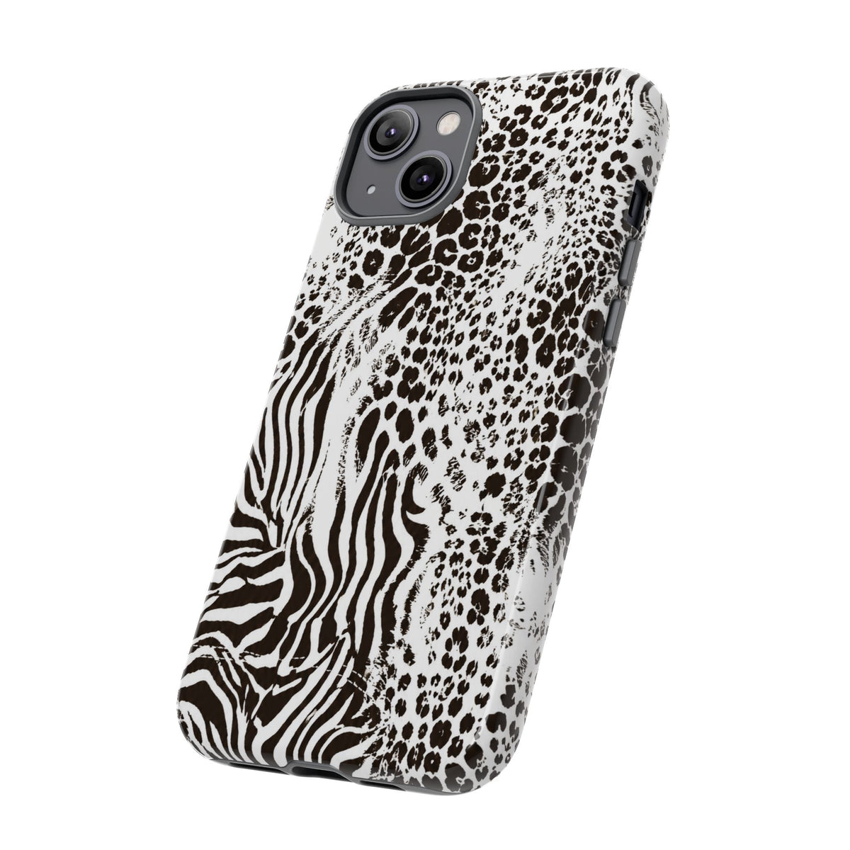 Y2K Mob Wife Zebra Leopard iPhone Case | Glossy IT Girl Aesthetic Phone Cover