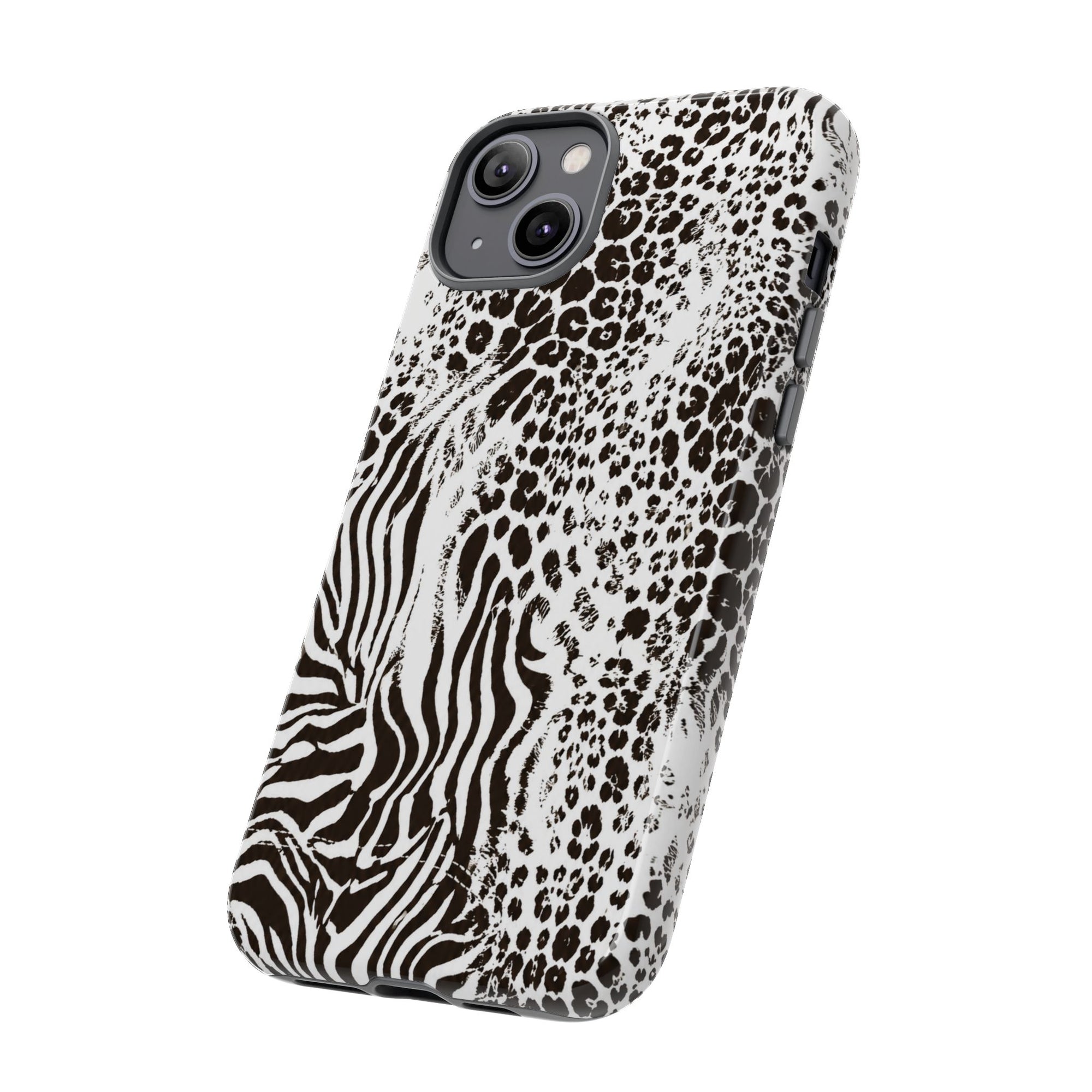 Y2K Mob Wife Zebra Leopard iPhone Case | Glossy IT Girl Aesthetic Phone Cover