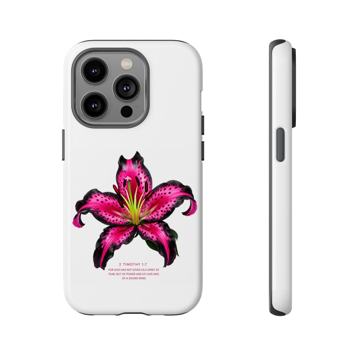 Pink Lily Christian iPhone Case ✝️ Coquette Faith Aesthetic Bible Verse Phone Case