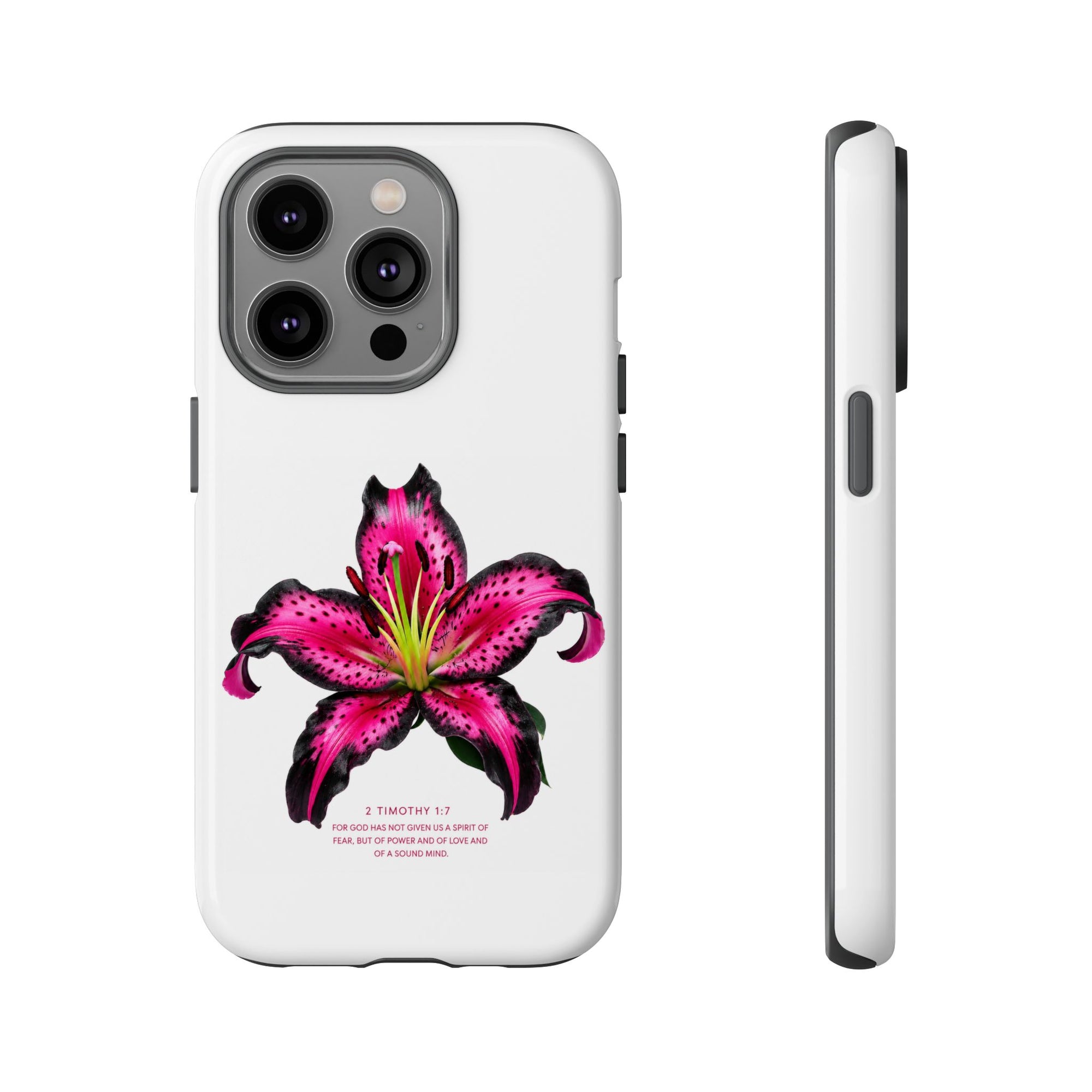 Pink Lily Christian iPhone Case ✝️ Coquette Faith Aesthetic Bible Verse Phone Case