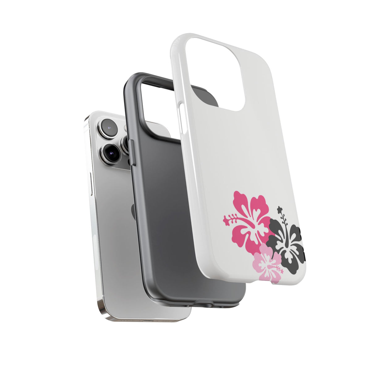 Y2K Hibiscus Floral White Phone Case | Cute Coquette Tropical iPhone Case | Glossy Protective Girly Cover| dejavuu