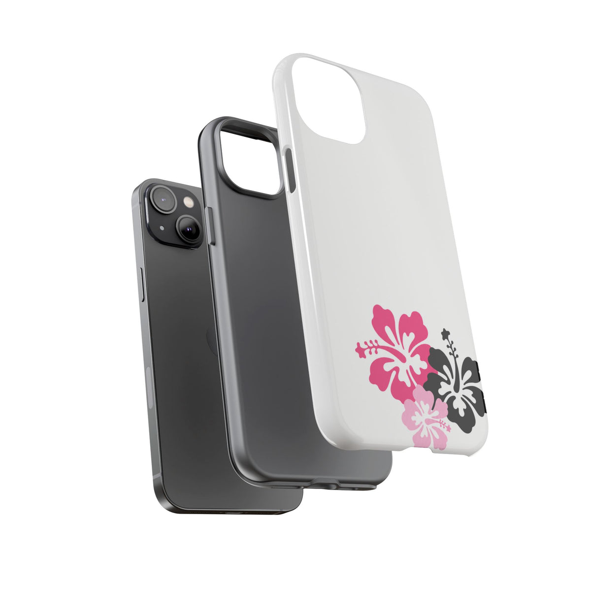 Y2K Hibiscus Floral White Phone Case | Cute Coquette Tropical iPhone Case | Glossy Protective Girly Cover| dejavuu