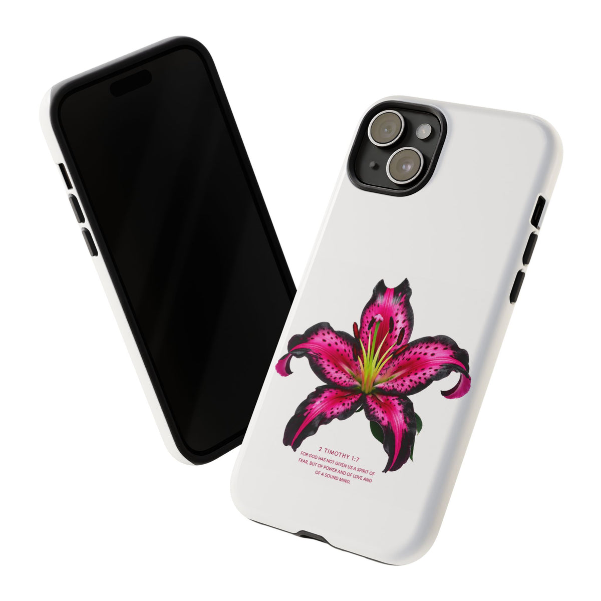 Pink Lily Christian iPhone Case ✝️ Coquette Faith Aesthetic Bible Verse Phone Case