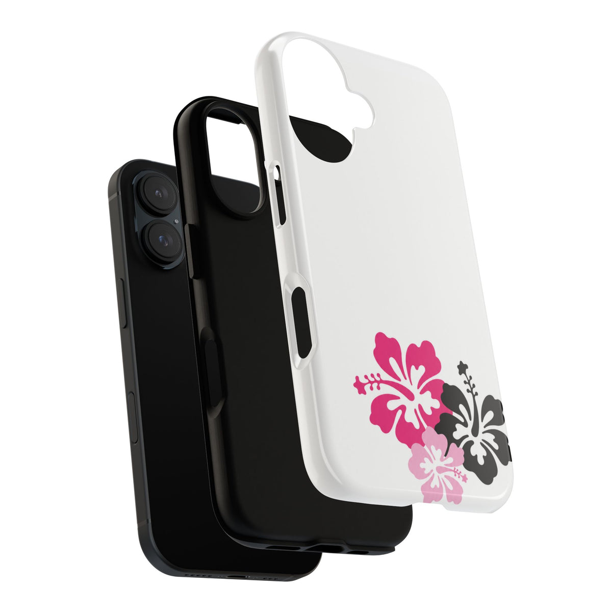 Y2K Hibiscus Floral White Phone Case | Cute Coquette Tropical iPhone Case | Glossy Protective Girly Cover| dejavuu