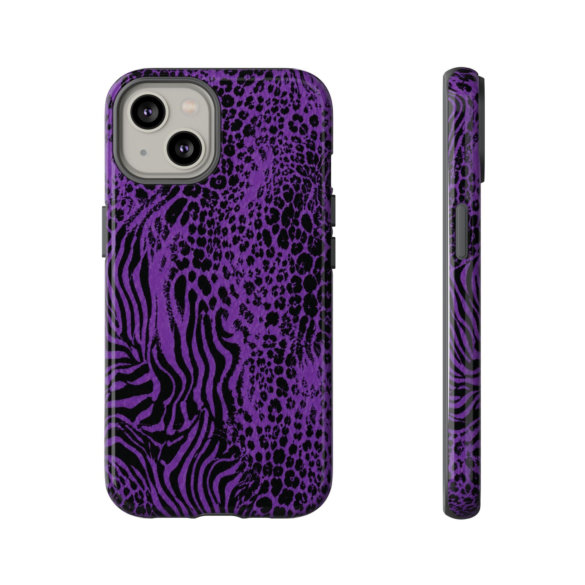 Dark Purple Mob Wife Phone Case | Y2K Animal Print iPhone Cover