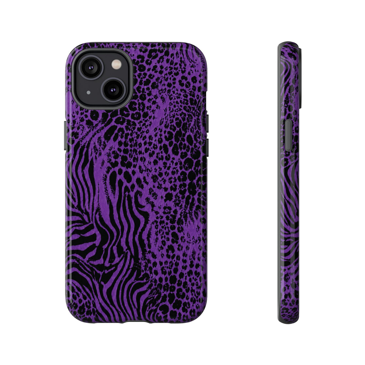 Dark Purple Mob Wife Phone Case | Y2K Animal Print iPhone Cover