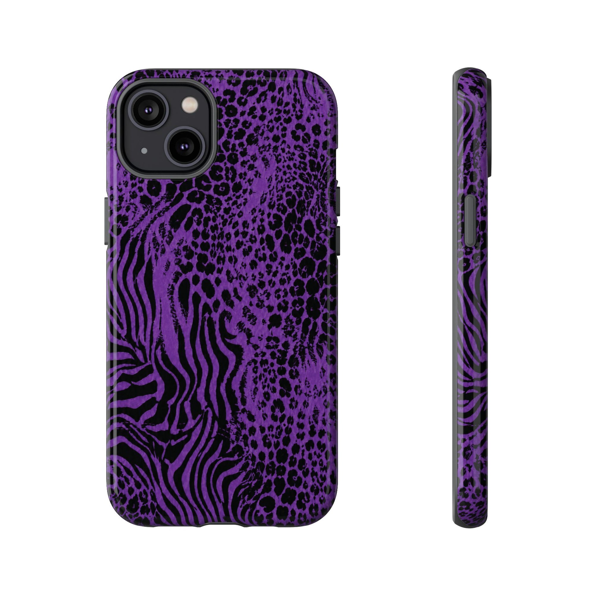 Dark Purple Mob Wife Phone Case | Y2K Animal Print iPhone Cover