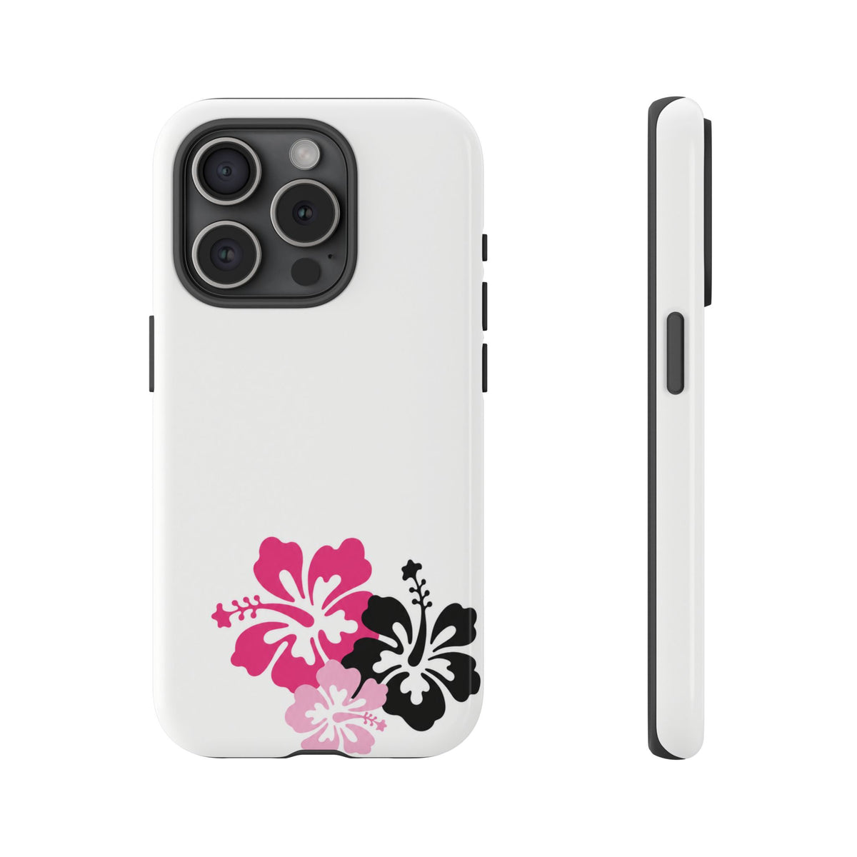 Y2K Hibiscus Floral White Phone Case | Cute Coquette Tropical iPhone Case | Glossy Protective Girly Cover| dejavuu