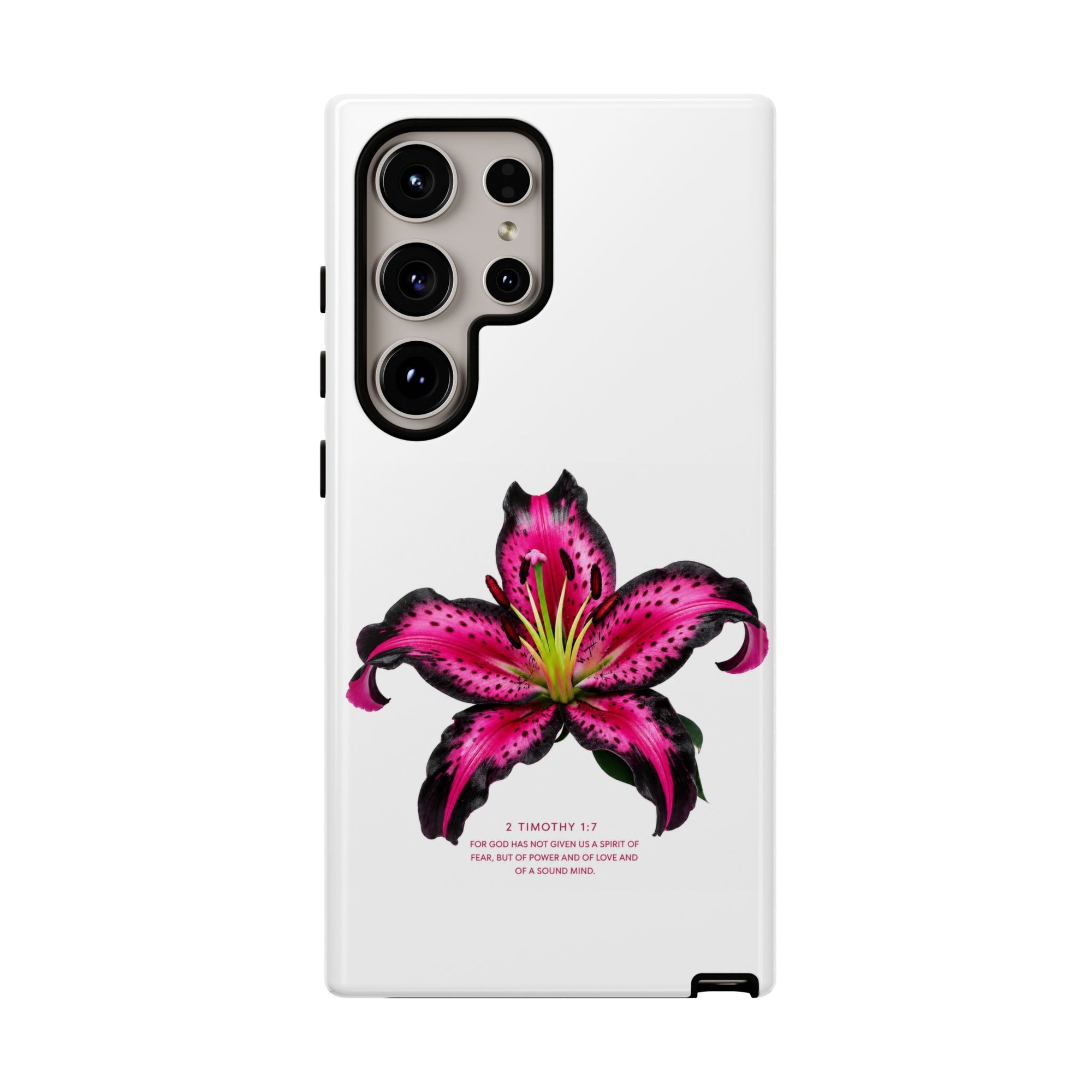 Pink Lily Christian iPhone Case ✝️ Coquette Faith Aesthetic Bible Verse Phone Case
