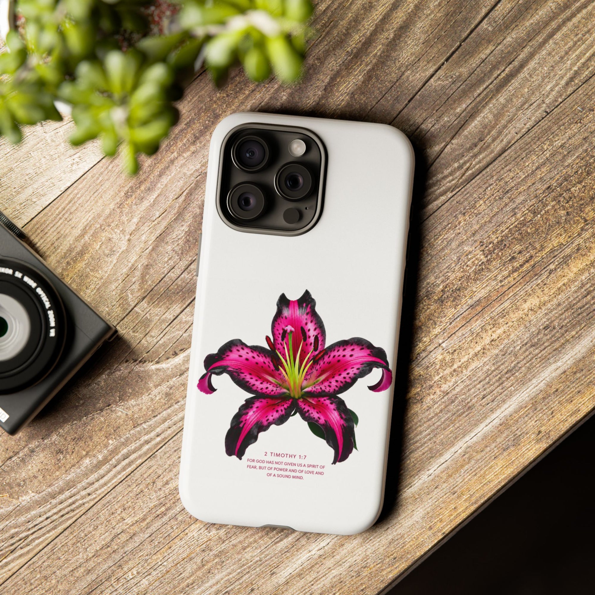 Pink Lily Christian iPhone Case ✝️ Coquette Faith Aesthetic Bible Verse Phone Case