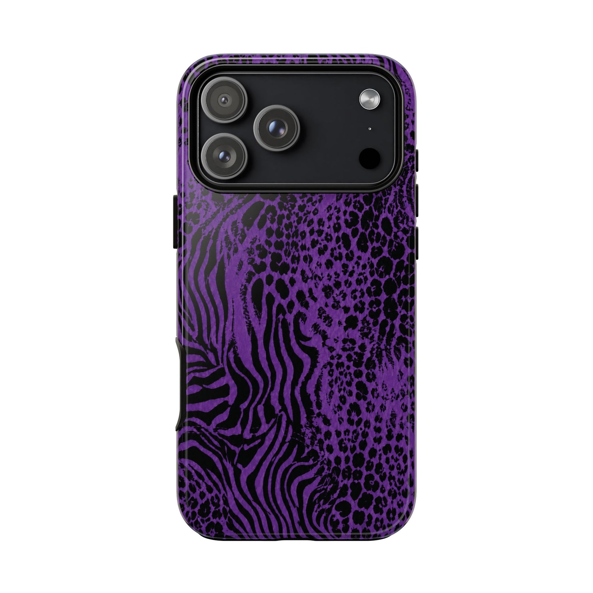 Dark Purple Mob Wife Phone Case | Y2K Animal Print iPhone Cover