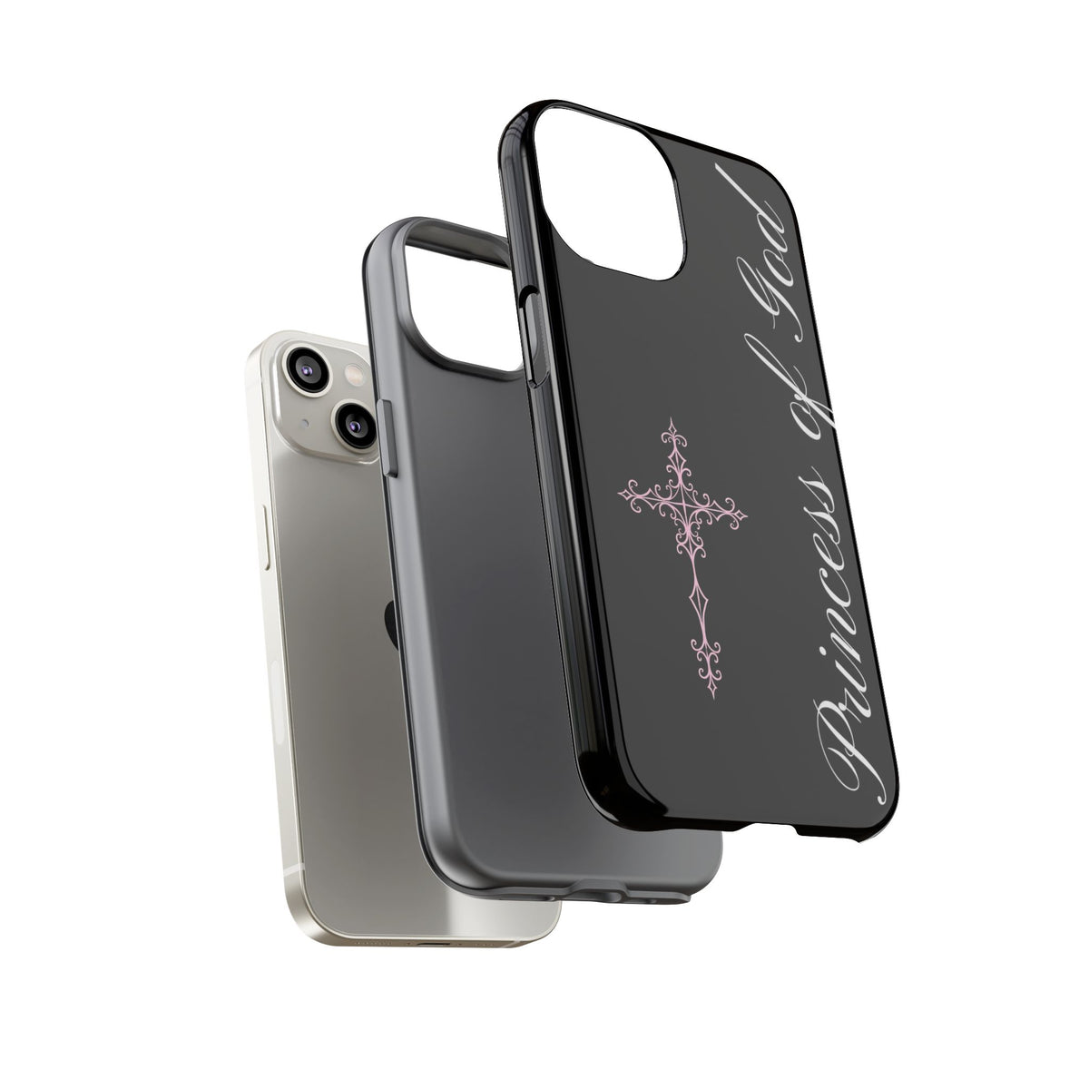 Princess of God Cross iPhone Case ✞ Pink Coquette Aesthetic Y2K Faith Phone Case