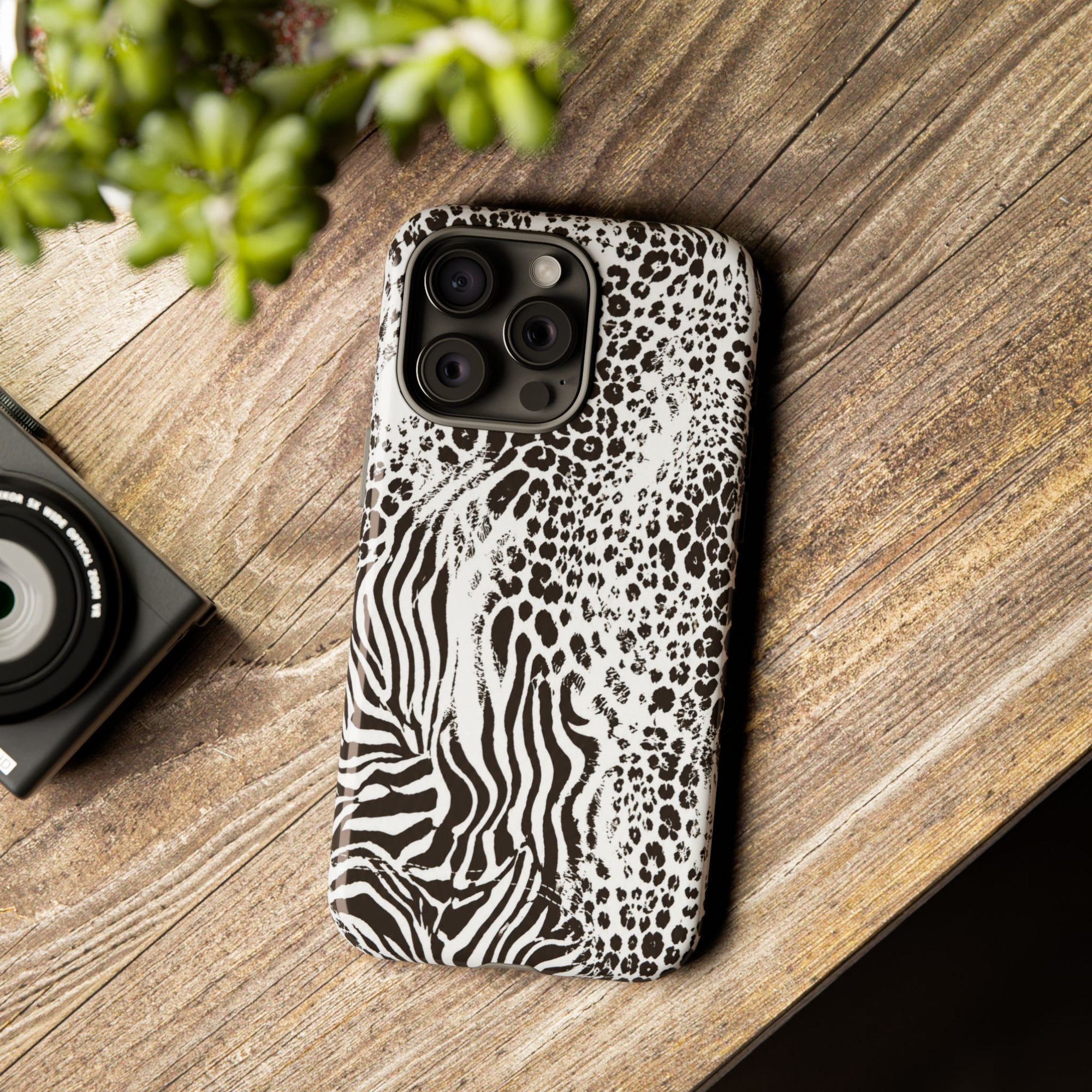 Y2K Mob Wife Zebra Leopard iPhone Case | Glossy IT Girl Aesthetic Phone Cover