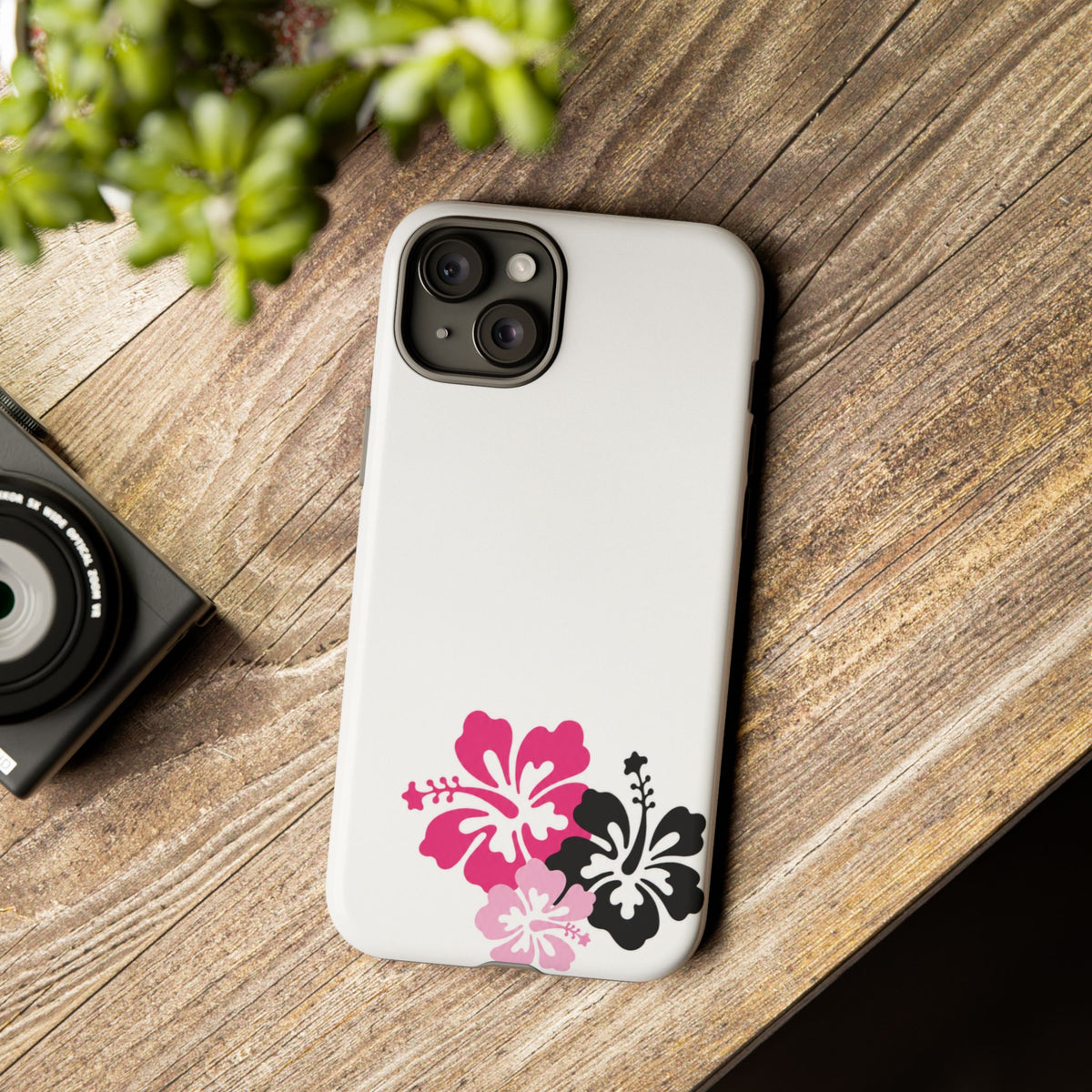 Y2K Hibiscus Floral White Phone Case | Cute Coquette Tropical iPhone Case | Glossy Protective Girly Cover| dejavuu