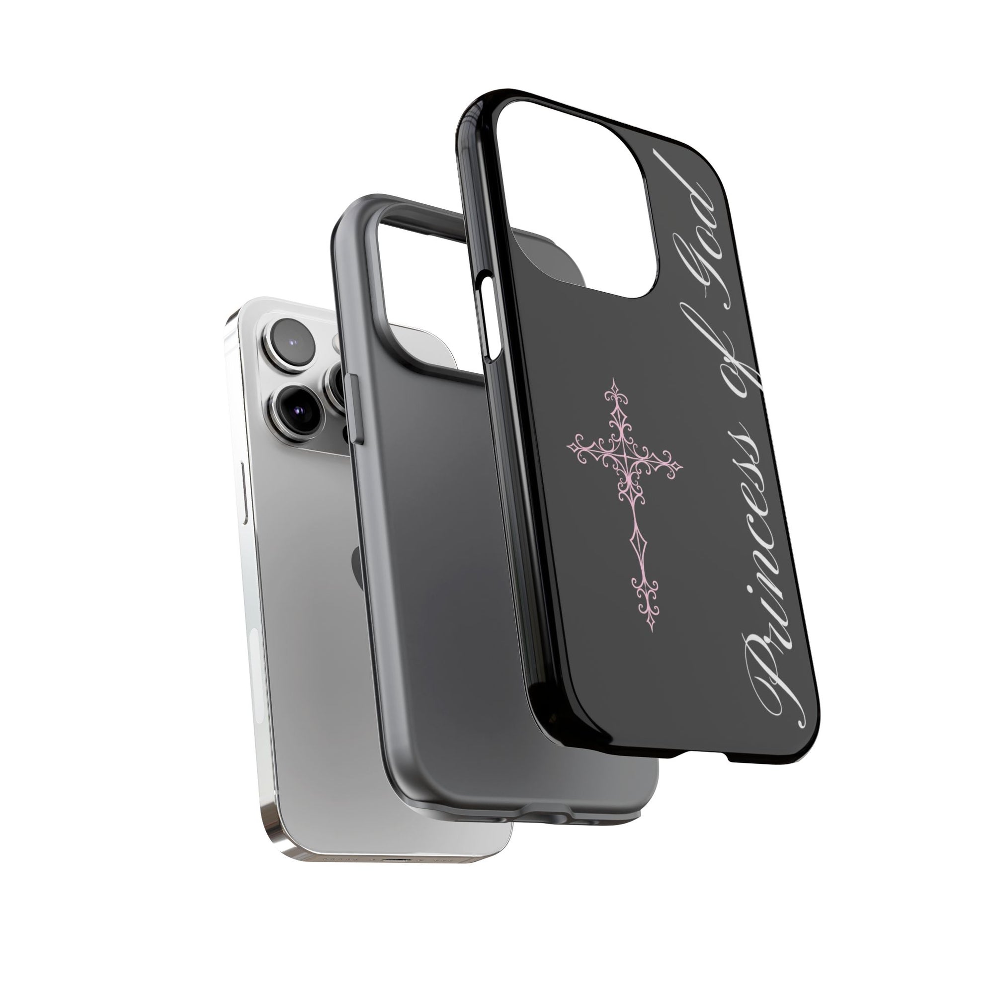 Princess of God Cross iPhone Case ✞ Pink Coquette Aesthetic Y2K Faith Phone Case