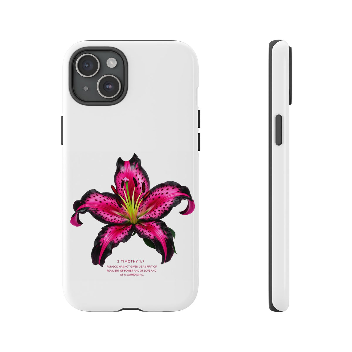 Pink Lily Christian iPhone Case ✝️ Coquette Faith Aesthetic Bible Verse Phone Case