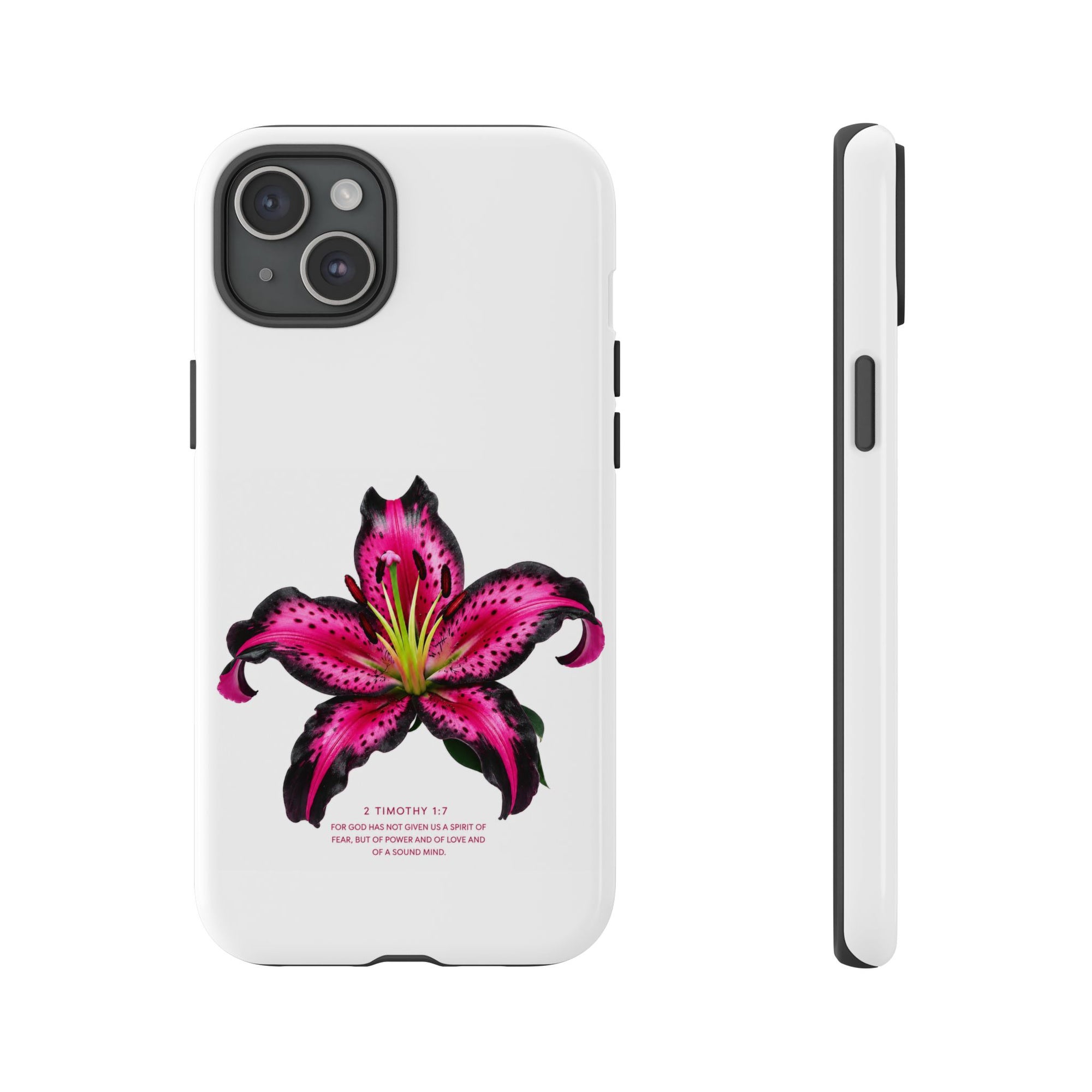 Pink Lily Christian iPhone Case ✝️ Coquette Faith Aesthetic Bible Verse Phone Case