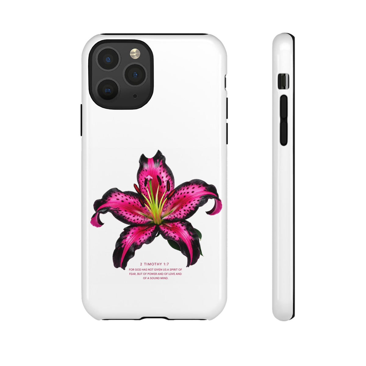 Pink Lily Christian iPhone Case ✝️ Coquette Faith Aesthetic Bible Verse Phone Case