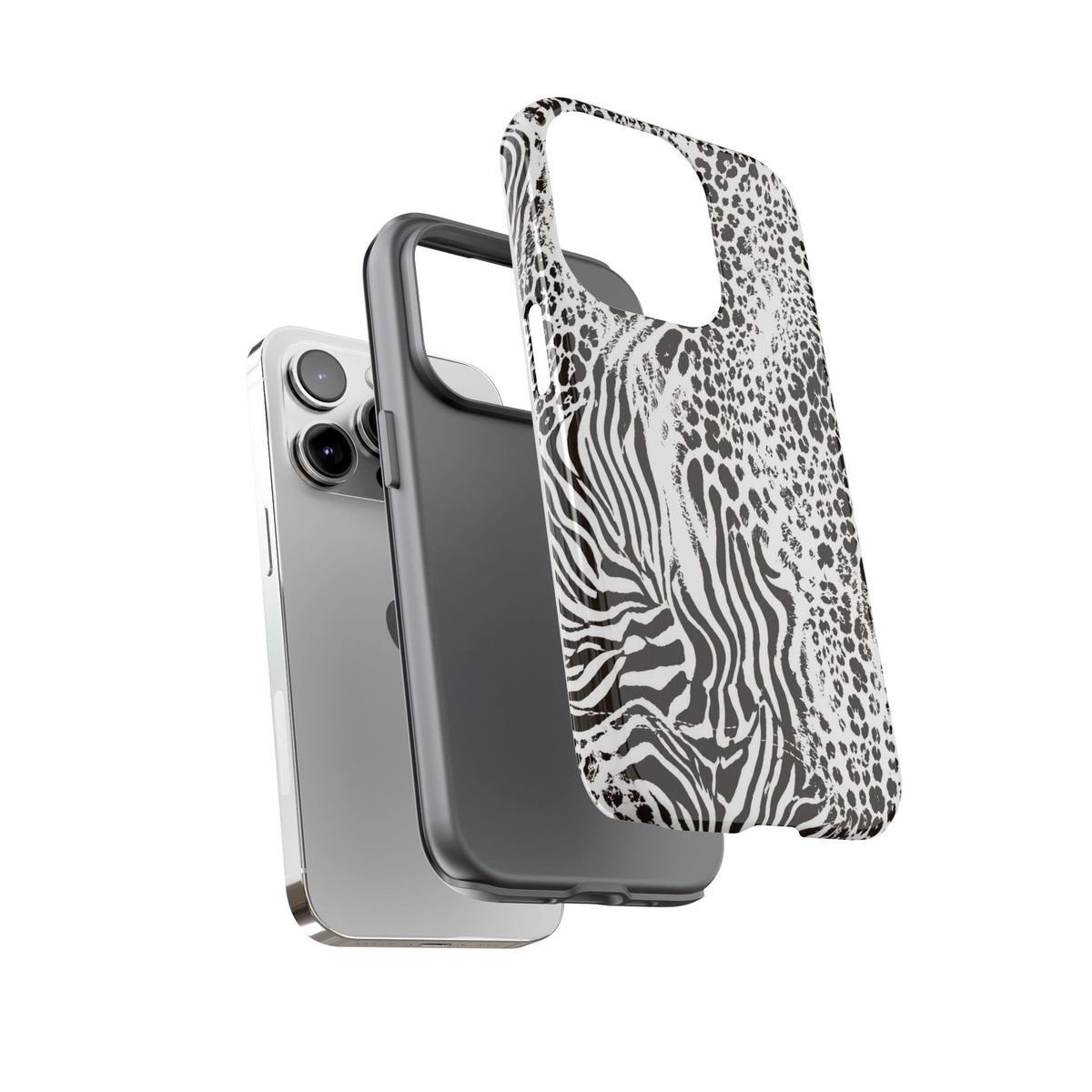 Y2K Mob Wife Zebra Leopard iPhone Case | Glossy IT Girl Aesthetic Phone Cover