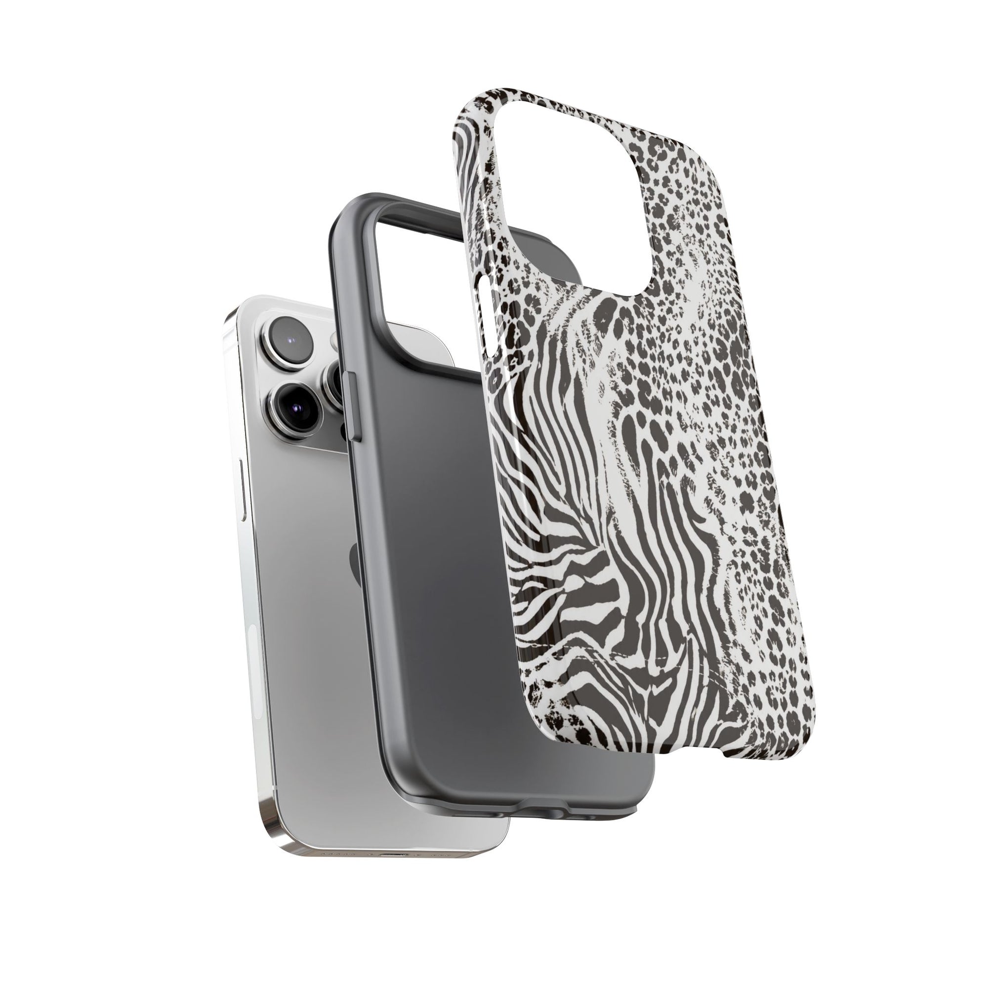 Y2K Mob Wife Zebra Leopard iPhone Case | Glossy IT Girl Aesthetic Phone Cover