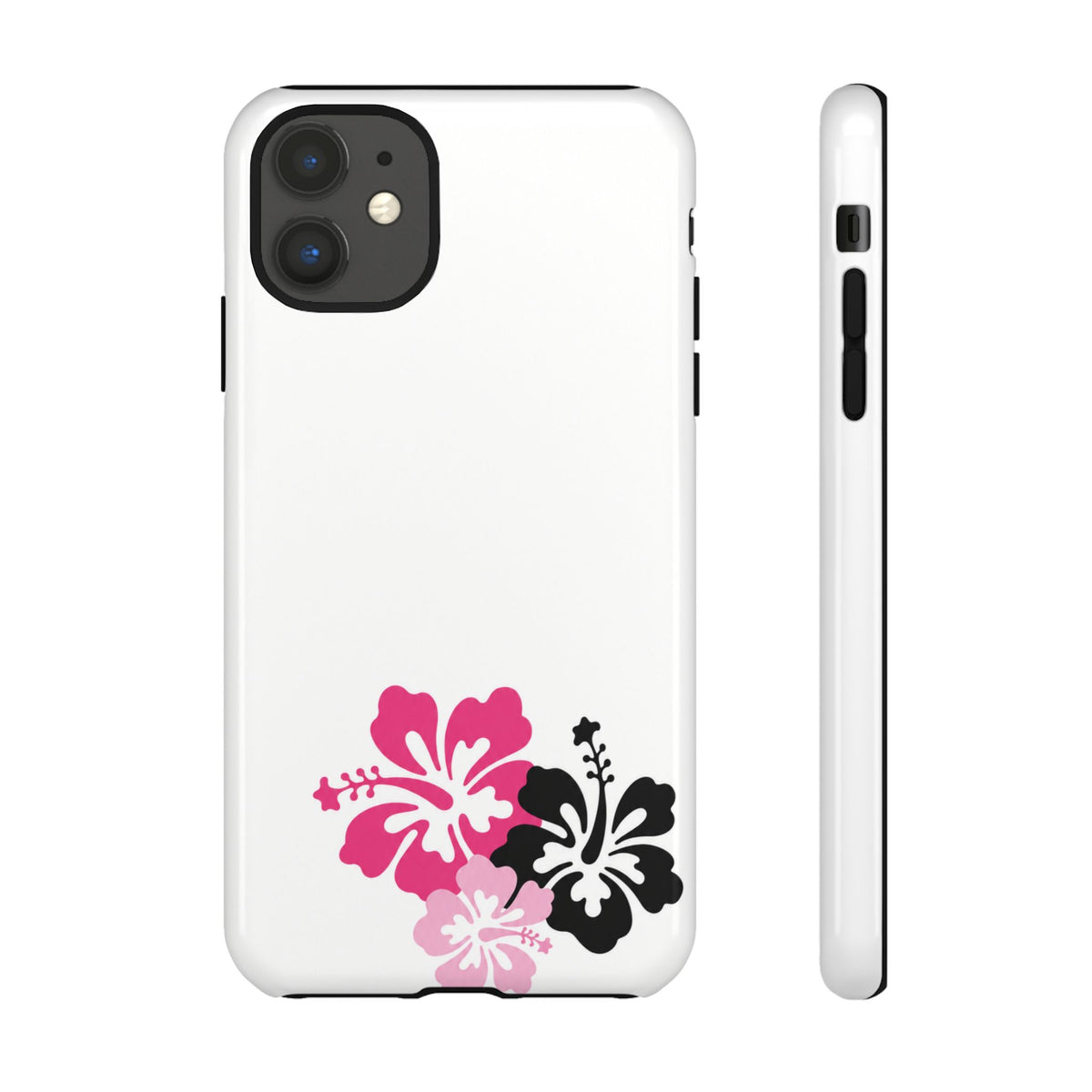Y2K Hibiscus Floral White Phone Case | Cute Coquette Tropical iPhone Case | Glossy Protective Girly Cover| dejavuu