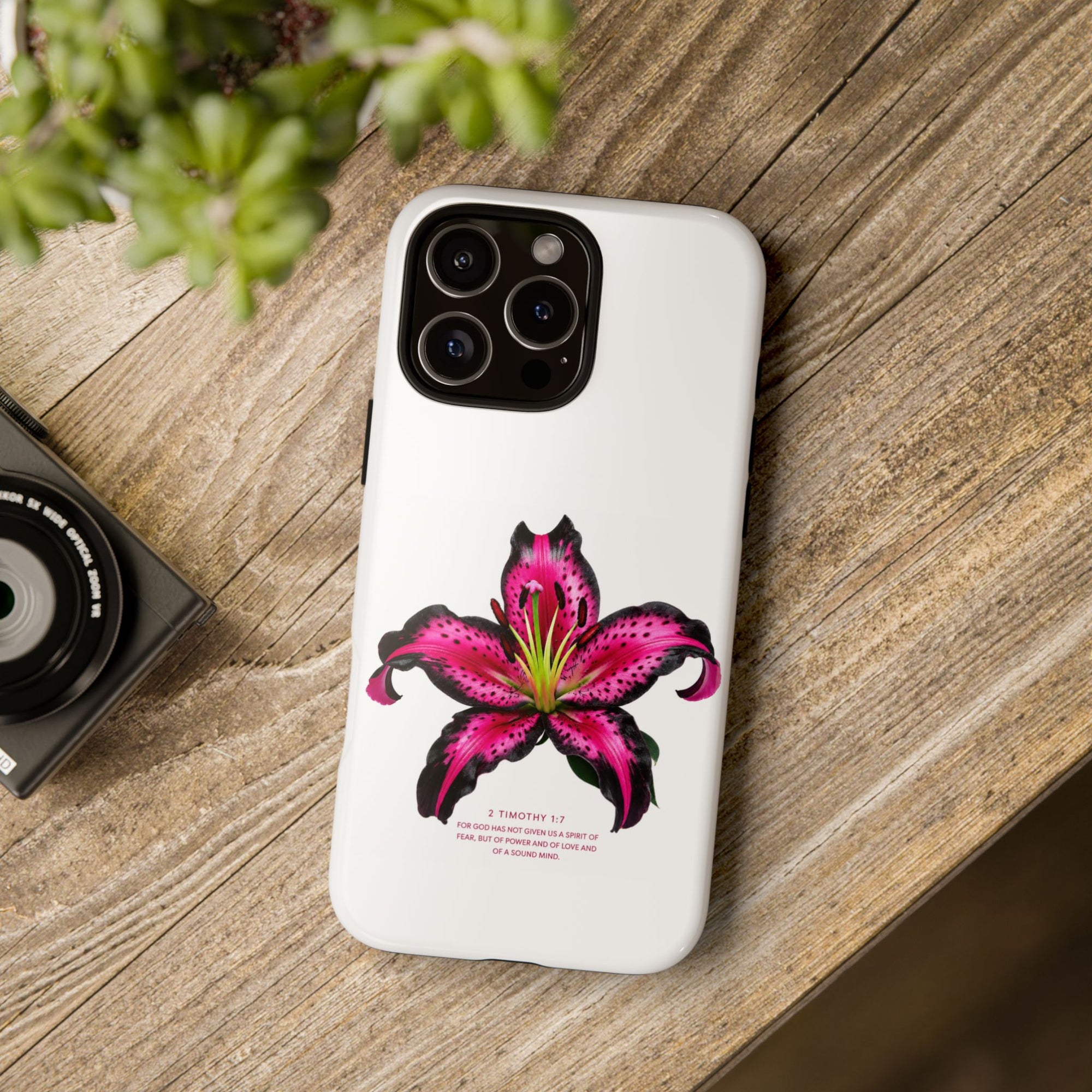 Pink Lily Christian iPhone Case ✝️ Coquette Faith Aesthetic Bible Verse Phone Case