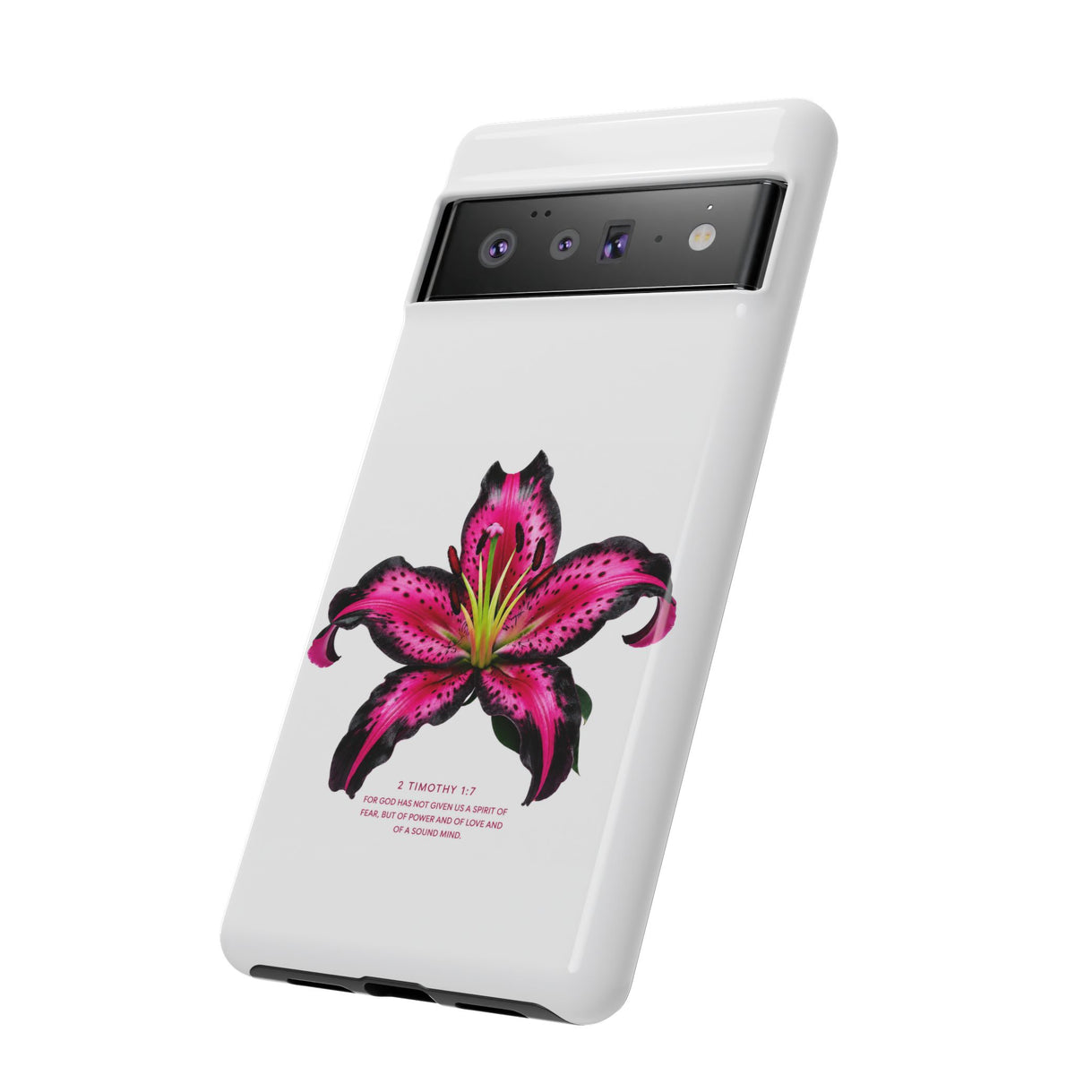 Pink Lily Christian iPhone Case ✝️ Coquette Faith Aesthetic Bible Verse Phone Case
