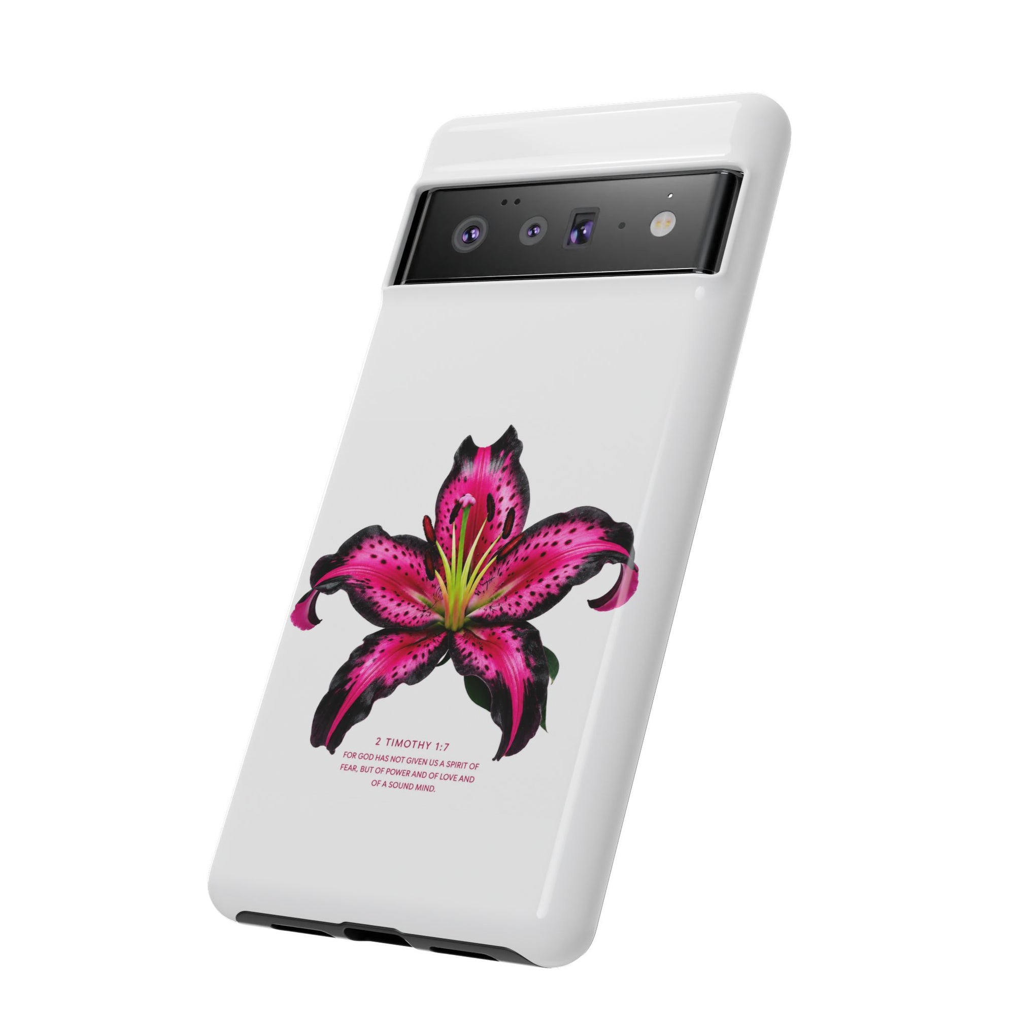 Pink Lily Christian iPhone Case ✝️ Coquette Faith Aesthetic Bible Verse Phone Case