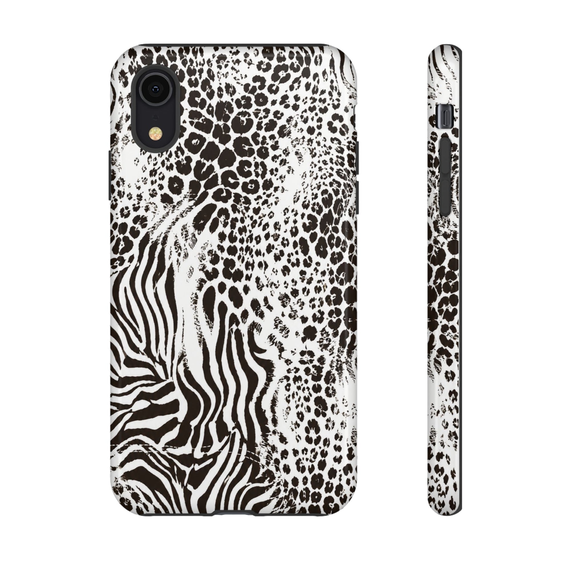 Y2K Mob Wife Zebra Leopard iPhone Case | Glossy IT Girl Aesthetic Phone Cover