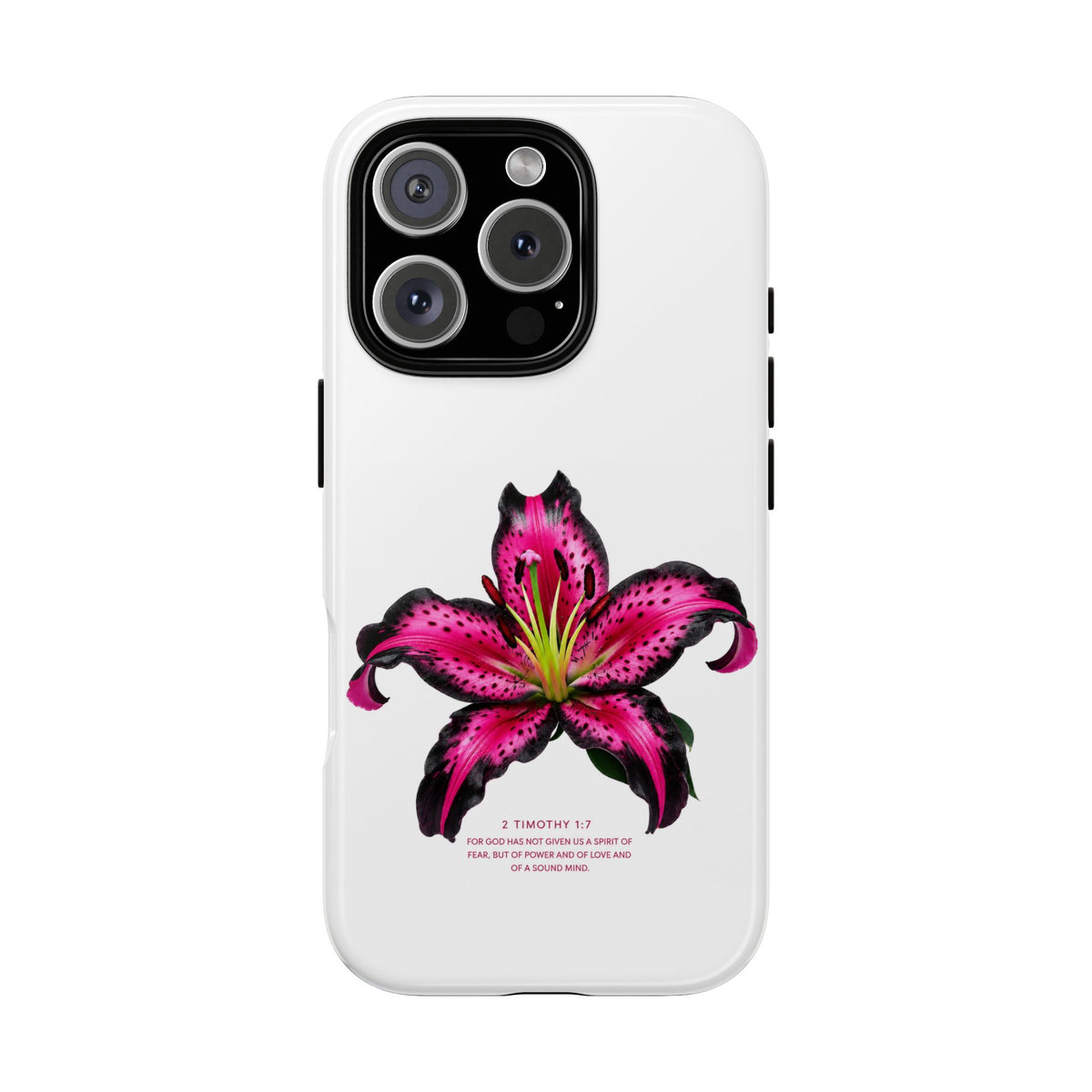 Pink Lily Christian iPhone Case ✝️ Coquette Faith Aesthetic Bible Verse Phone Case